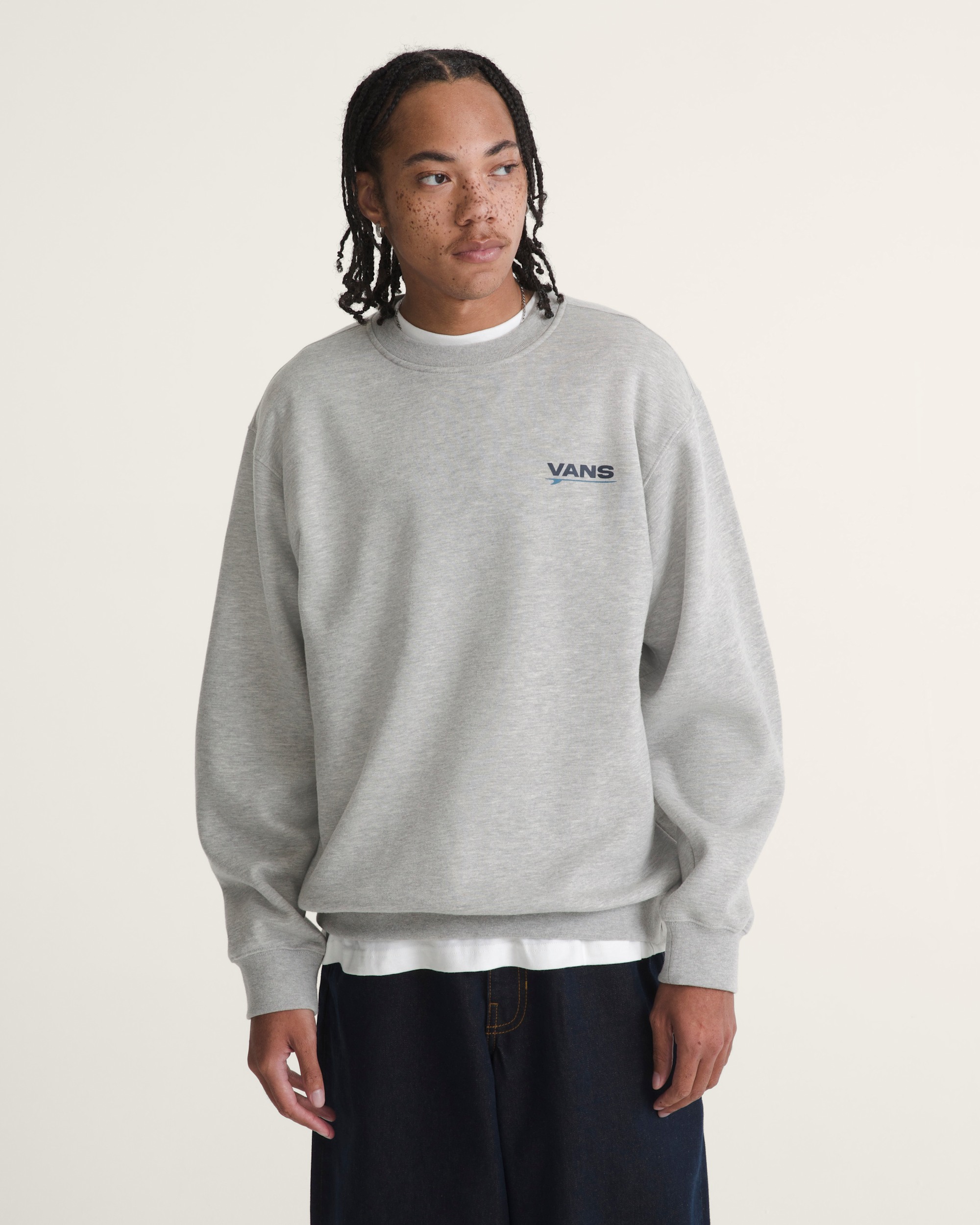 Palms Crew Sweatshirt VANS Cement Heather ALT2