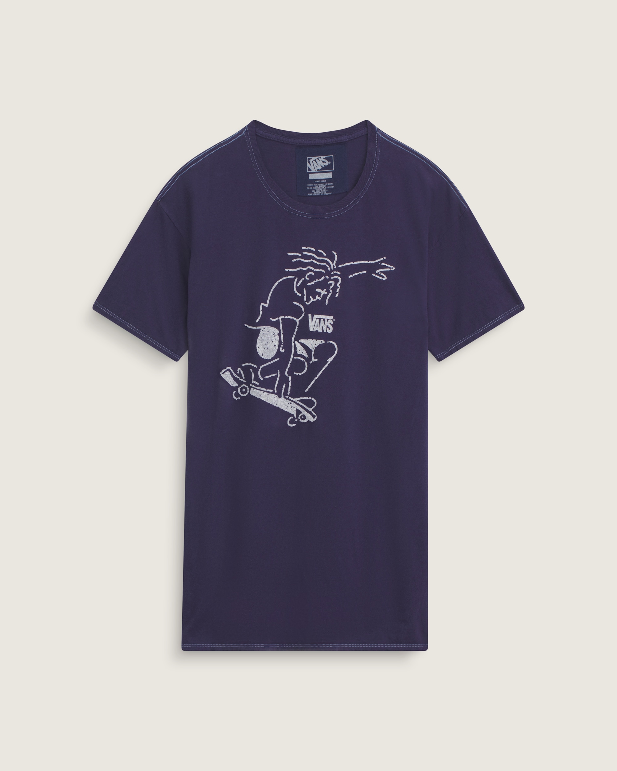 Waffle Shop Skate Crest TShirt VANS Navy Blue HERO