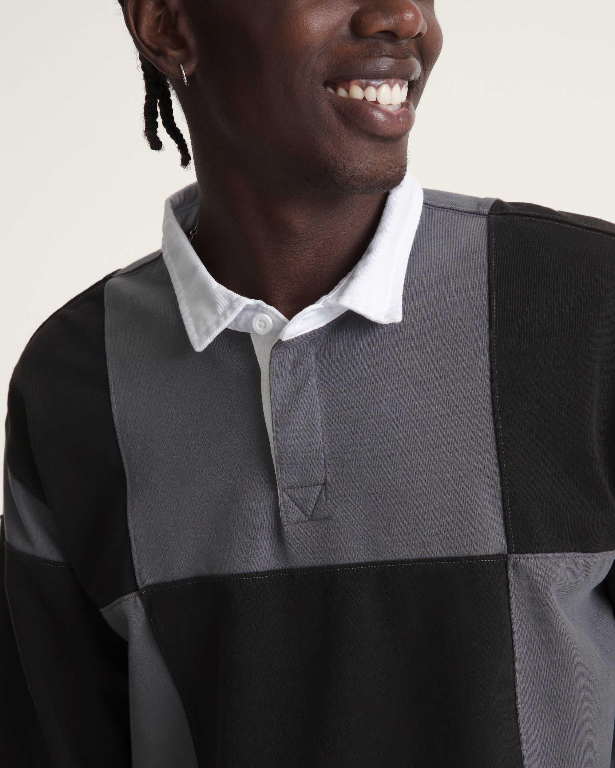 Grant Checkerboard Rugby Shirt VANS Black ALT4