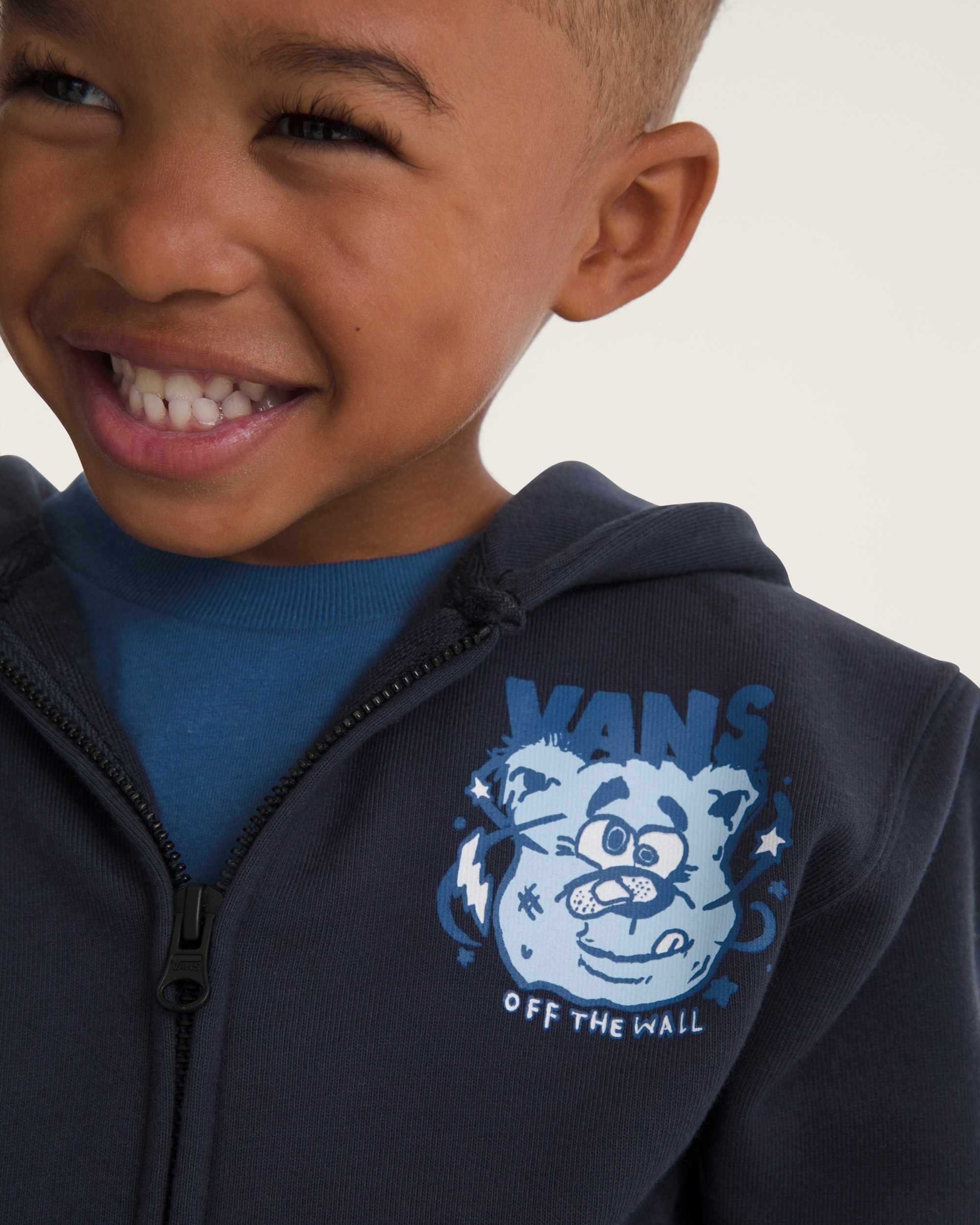 Little Kids Dizzy Bear Zip Hoodie VANS Parisian Night Blue ALT5