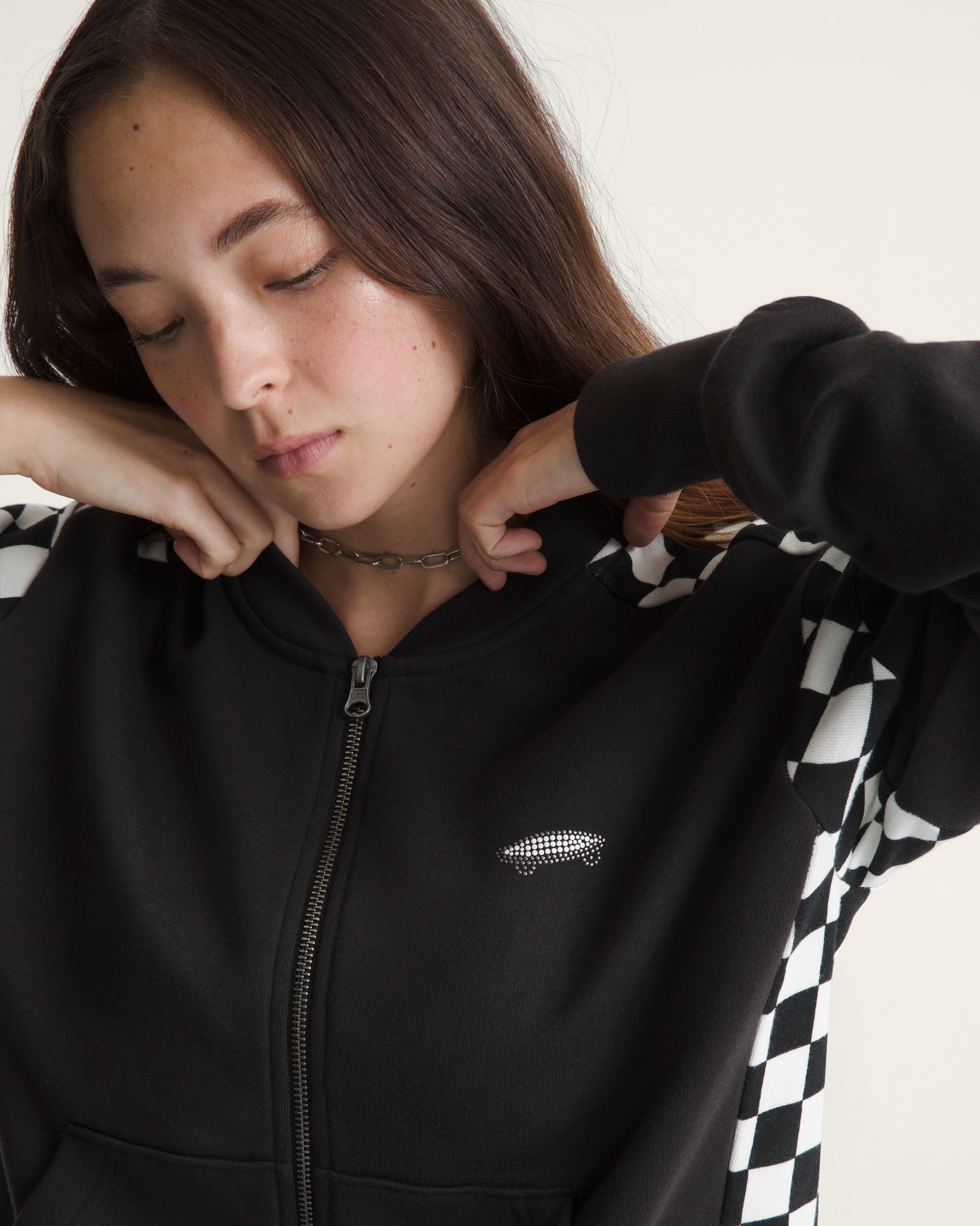 Rookie Track Zip Sweatshirt VANS Checkerboard Black ALT3