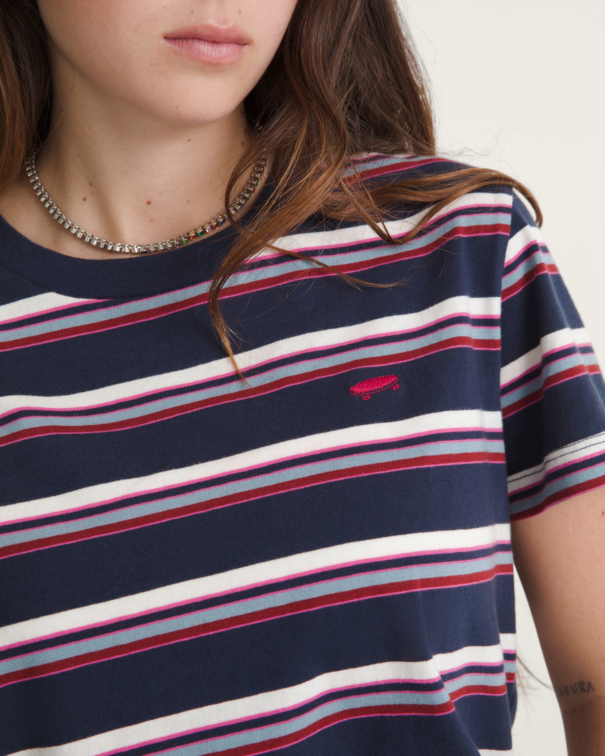 Salton Stripe TShirt VANS Navy Blue ALT2