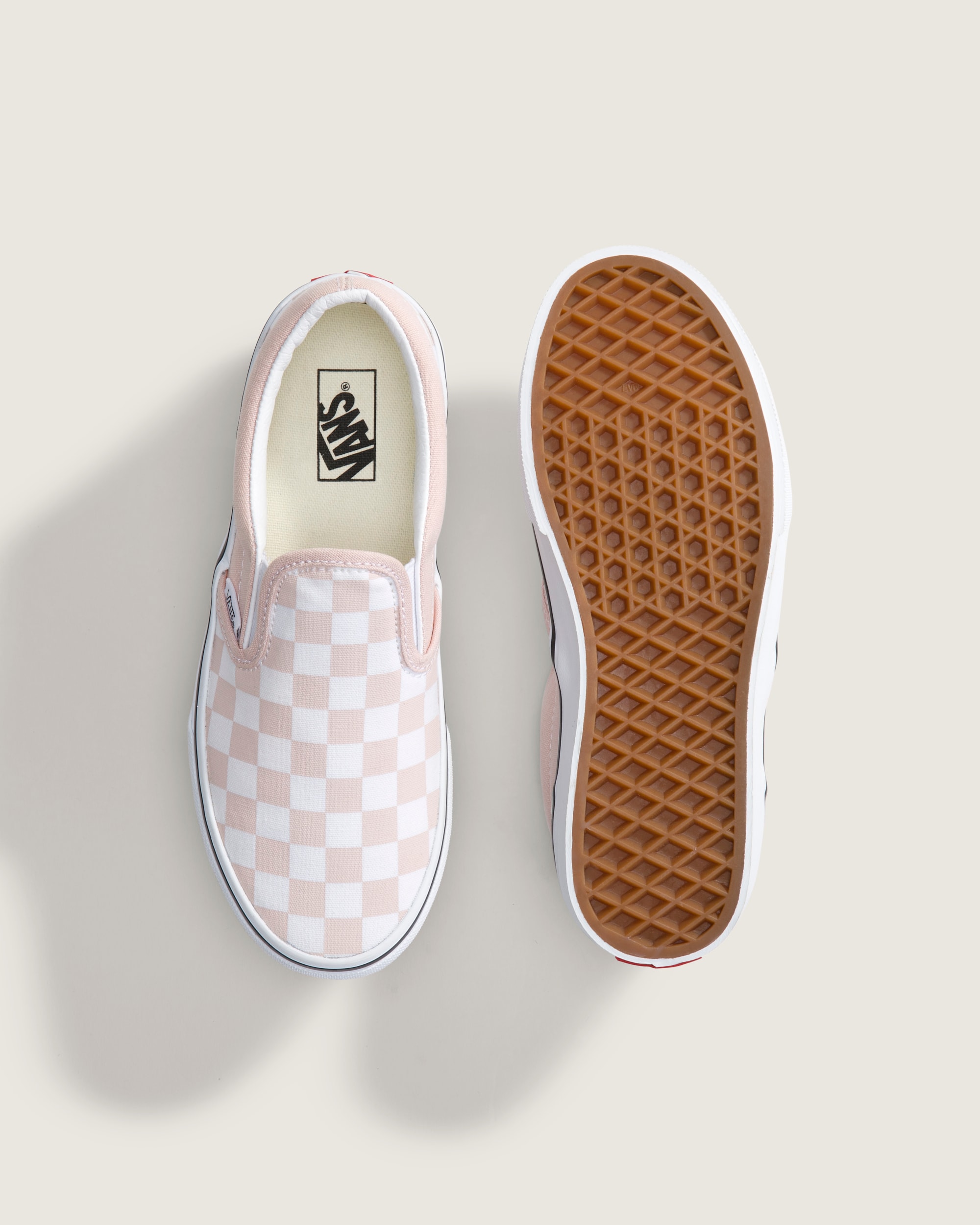 Big Kids Classic SlipOn Checkerboard Shoe VANS Checkerboard Sepia Rose ALT2