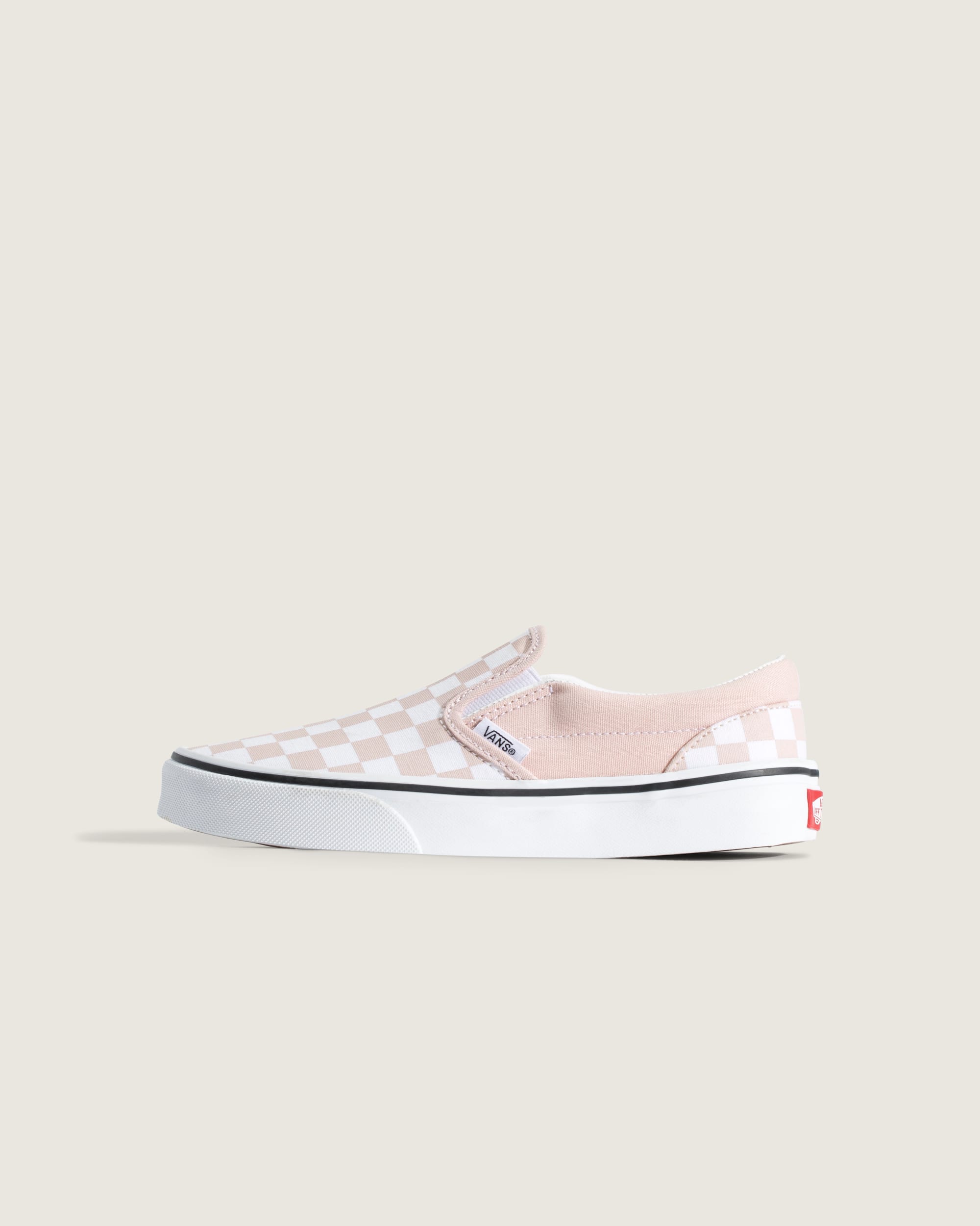 Big Kids Classic SlipOn Checkerboard Shoe VANS Checkerboard Sepia Rose HERO