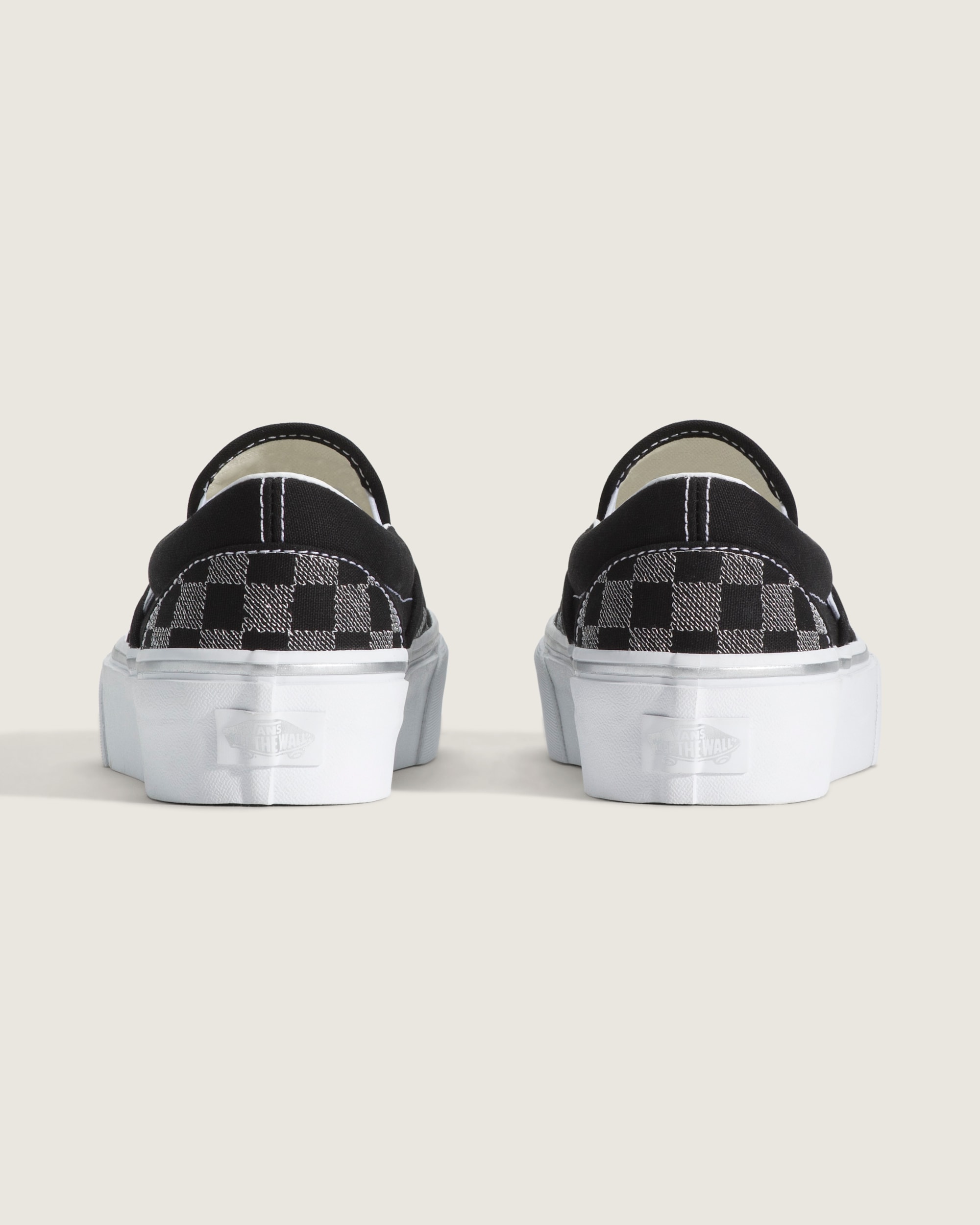 Classic SlipOn Platform Checkerboard Shoe VANS Checkerboard Black ALT3