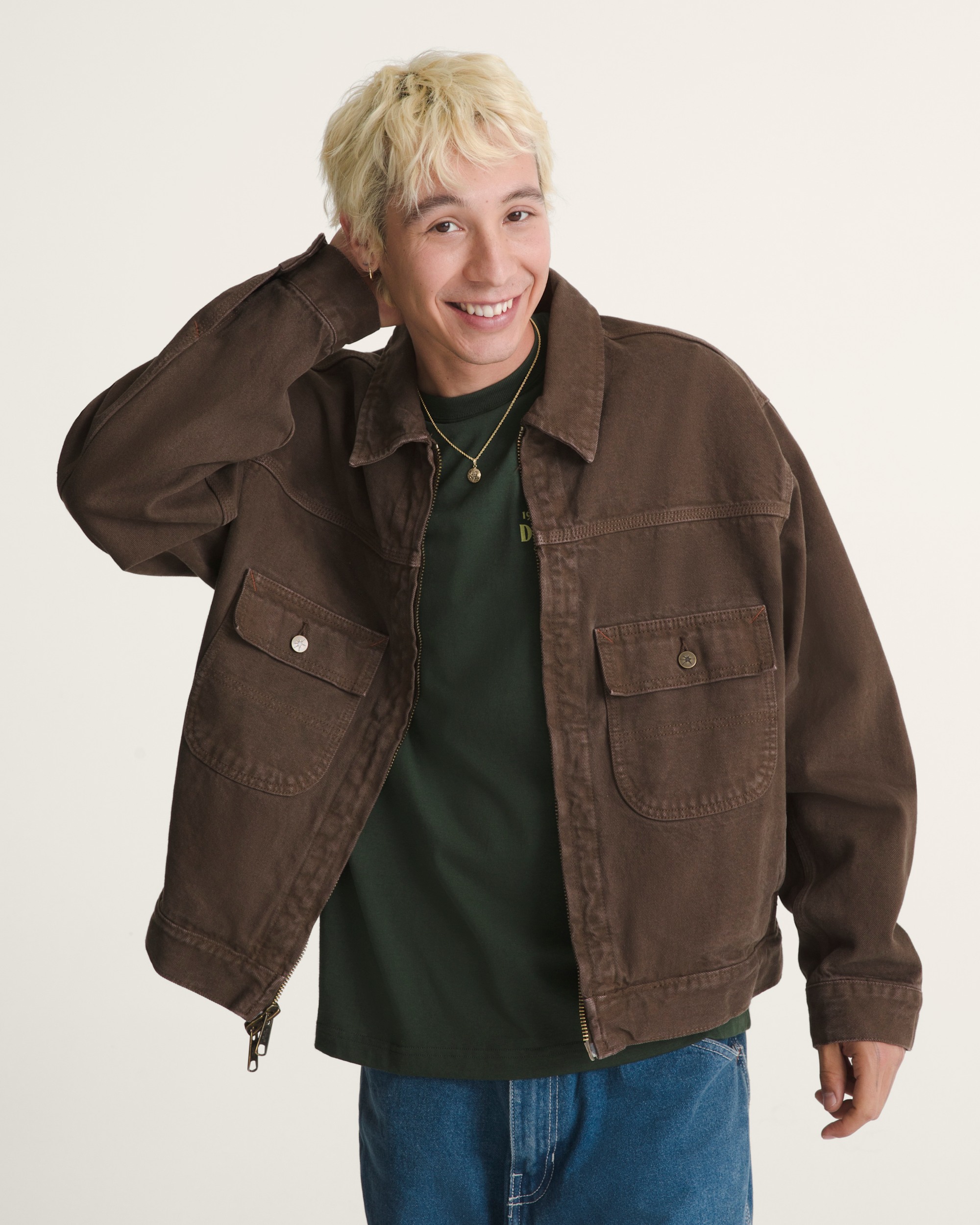 Skate Garage Denim Jacket VANS Coal Brown HERO