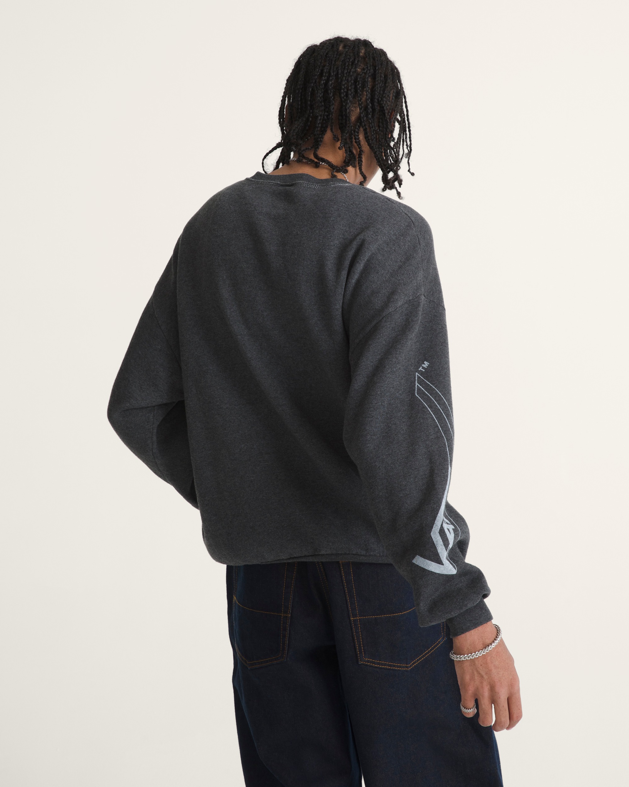 Waffle Shop Skate Crest Crewneck Sweatshirt VANS Charcoal Grey ALT4