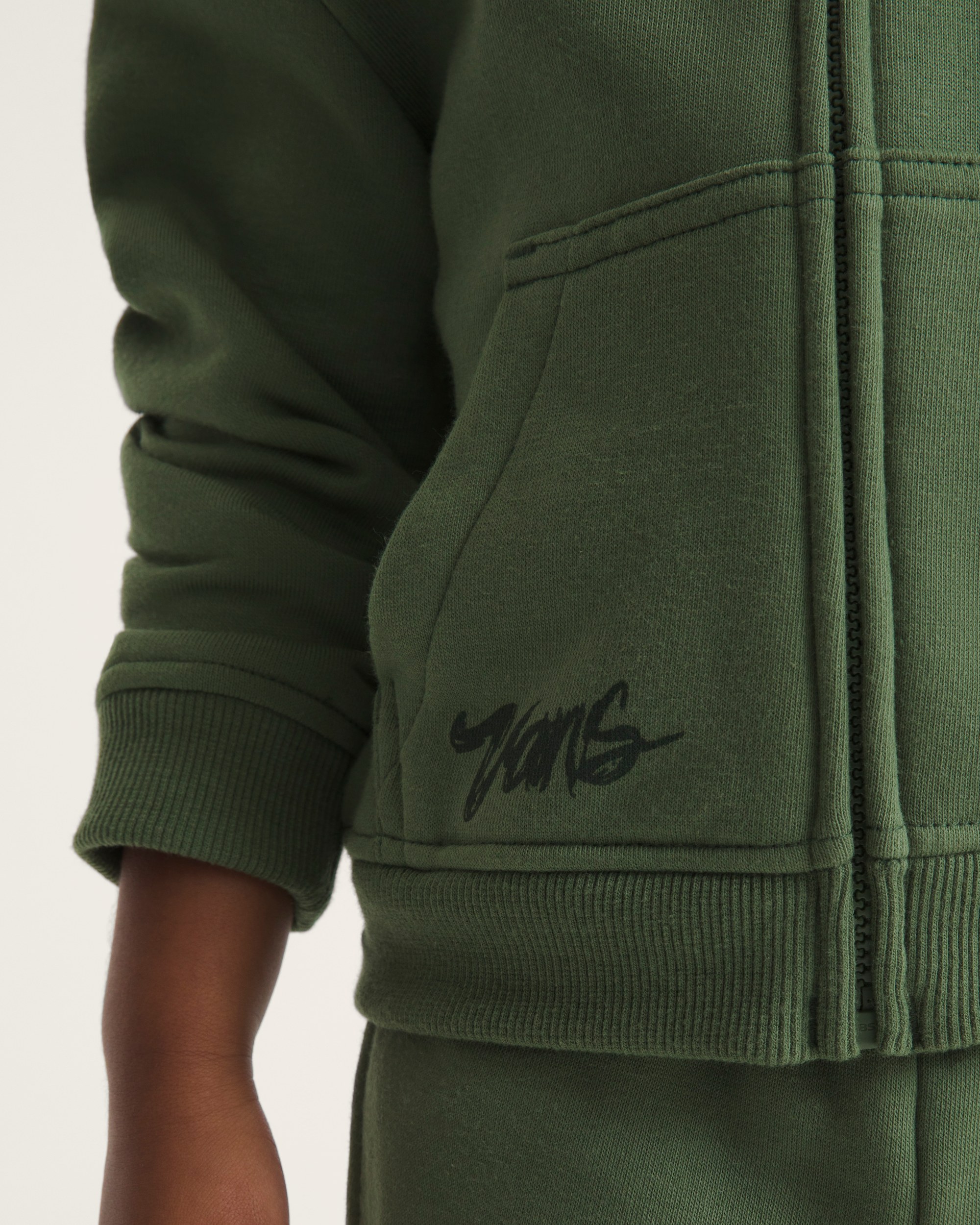 Little Kids Unicorn Zip Hoodie VANS Pine Forest Green ALT5