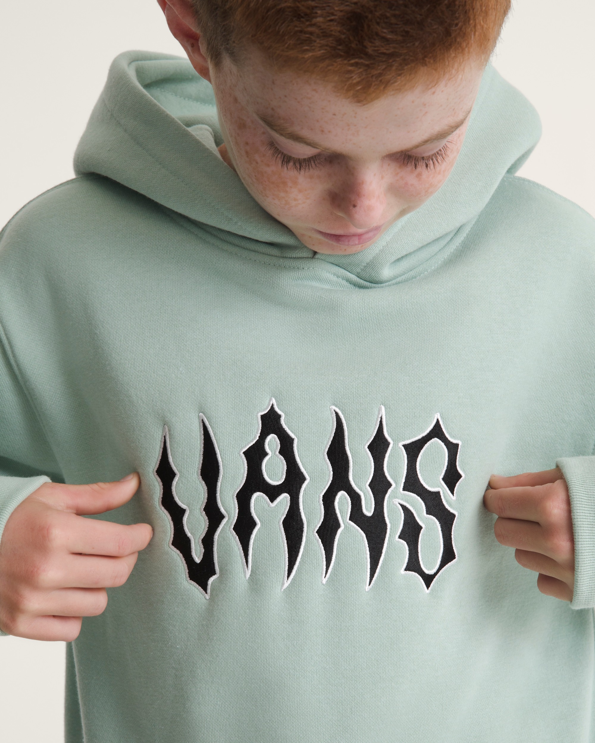 Kids Spiked Vans Hoodie VANS Grey Mint Green ALT4