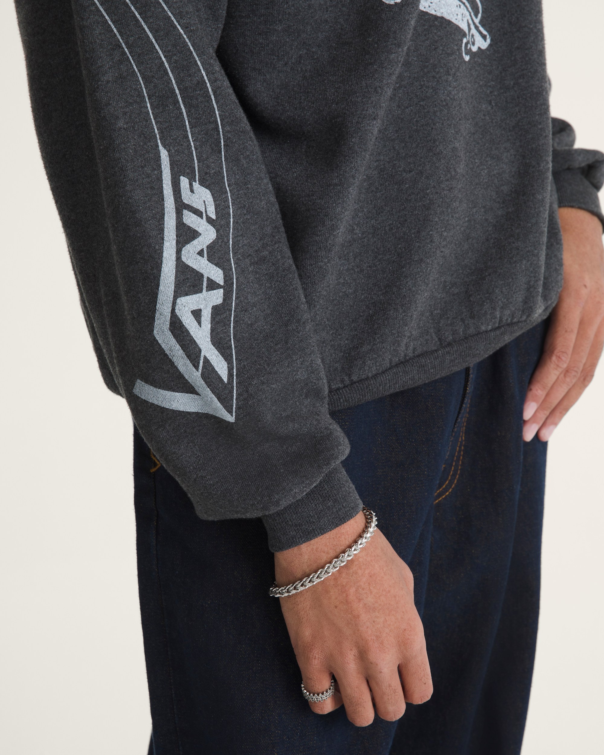 Waffle Shop Skate Crest Crewneck Sweatshirt VANS Charcoal Grey ALT6