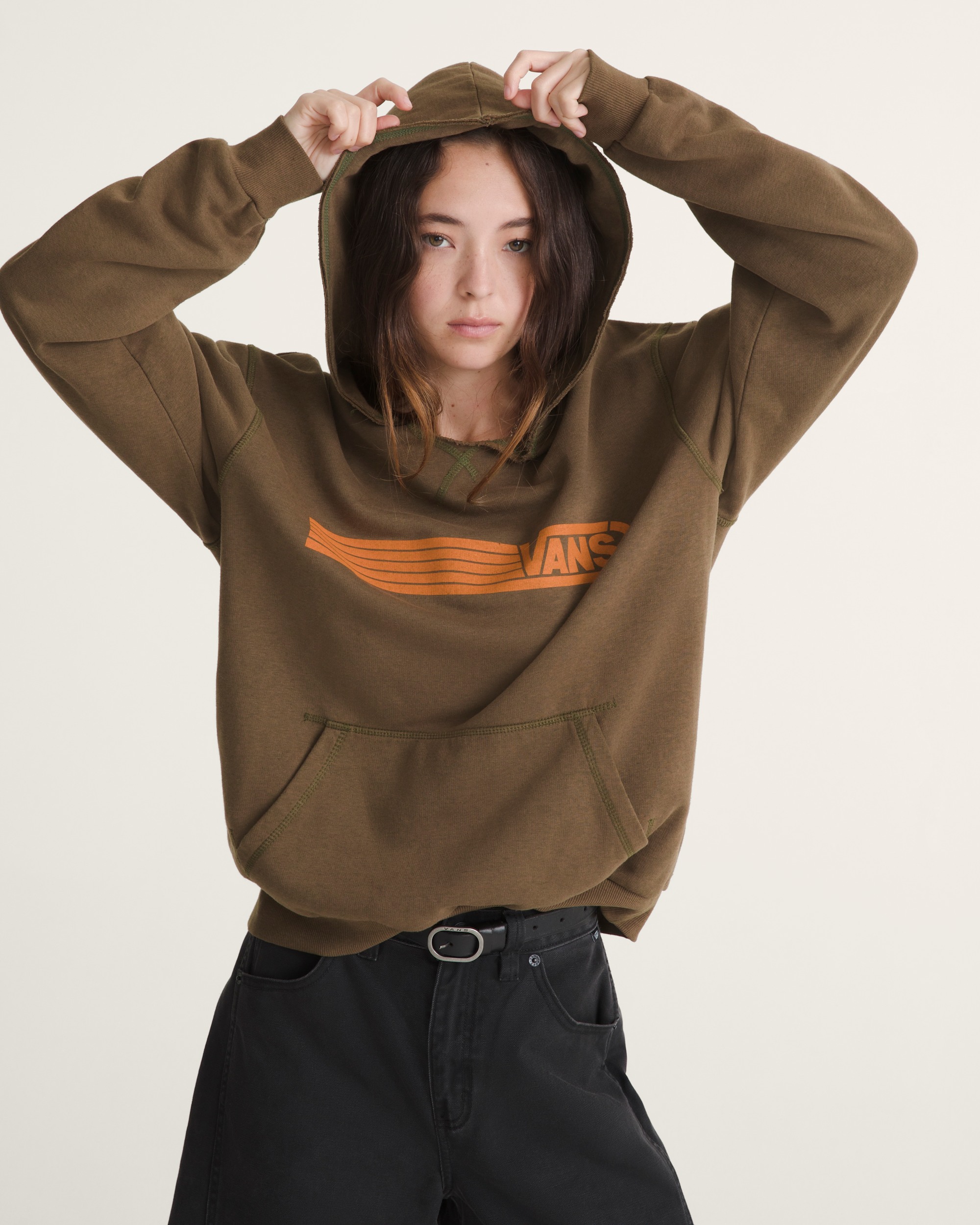 Waffle Shop Serio Vans Style Pullover Hoodie VANS Brown ALT2