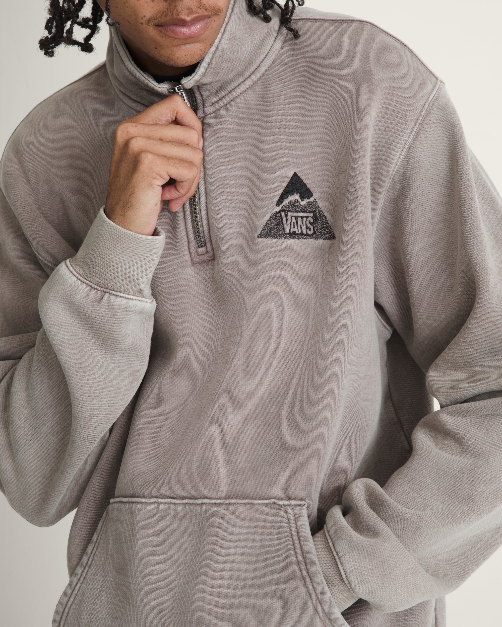Peak Quarter Zip Sweatshirt VANS Pewter Grey ALT5