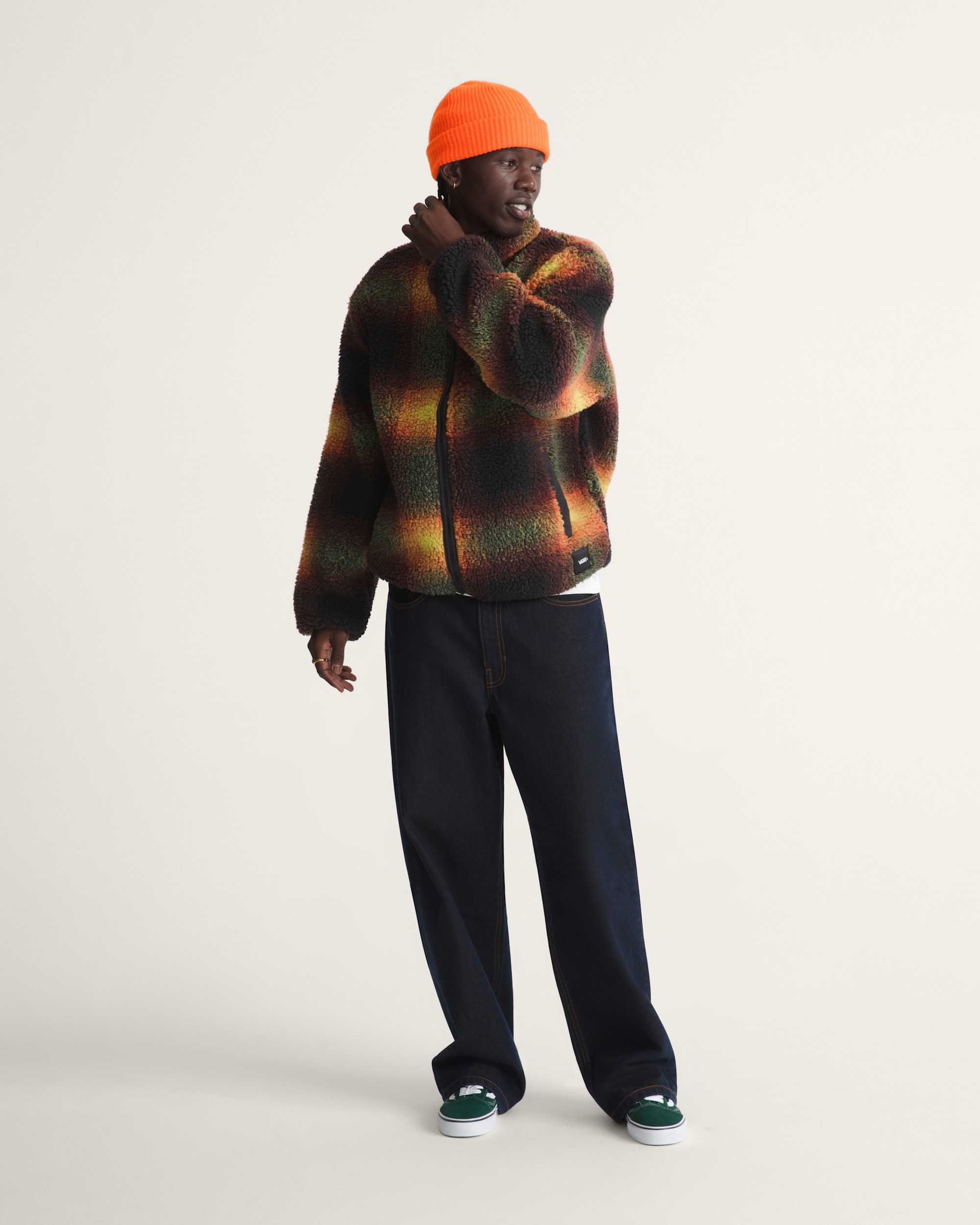 Heights High Pile Jacket VANS Green  Mustard Yellow ALT4