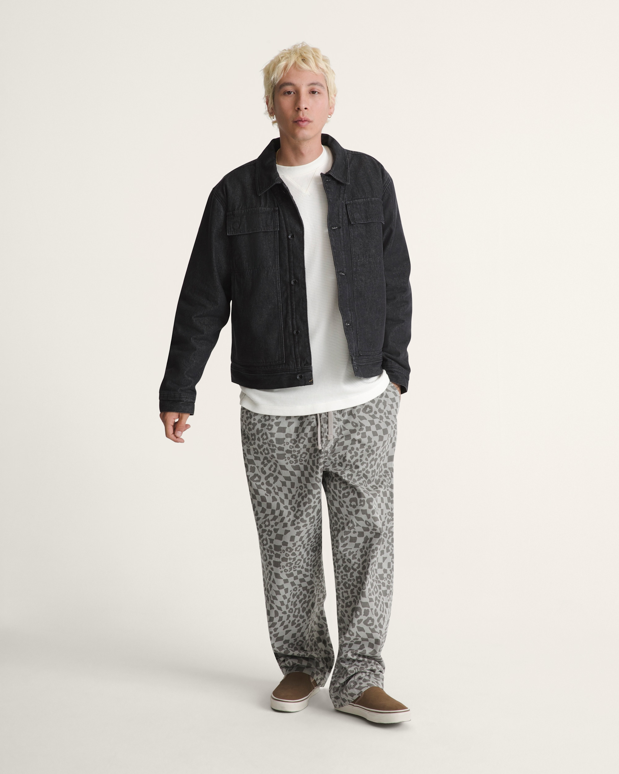 Premium Mcavoy Lined Trucker Jacket VANS Rinse Black ALT2