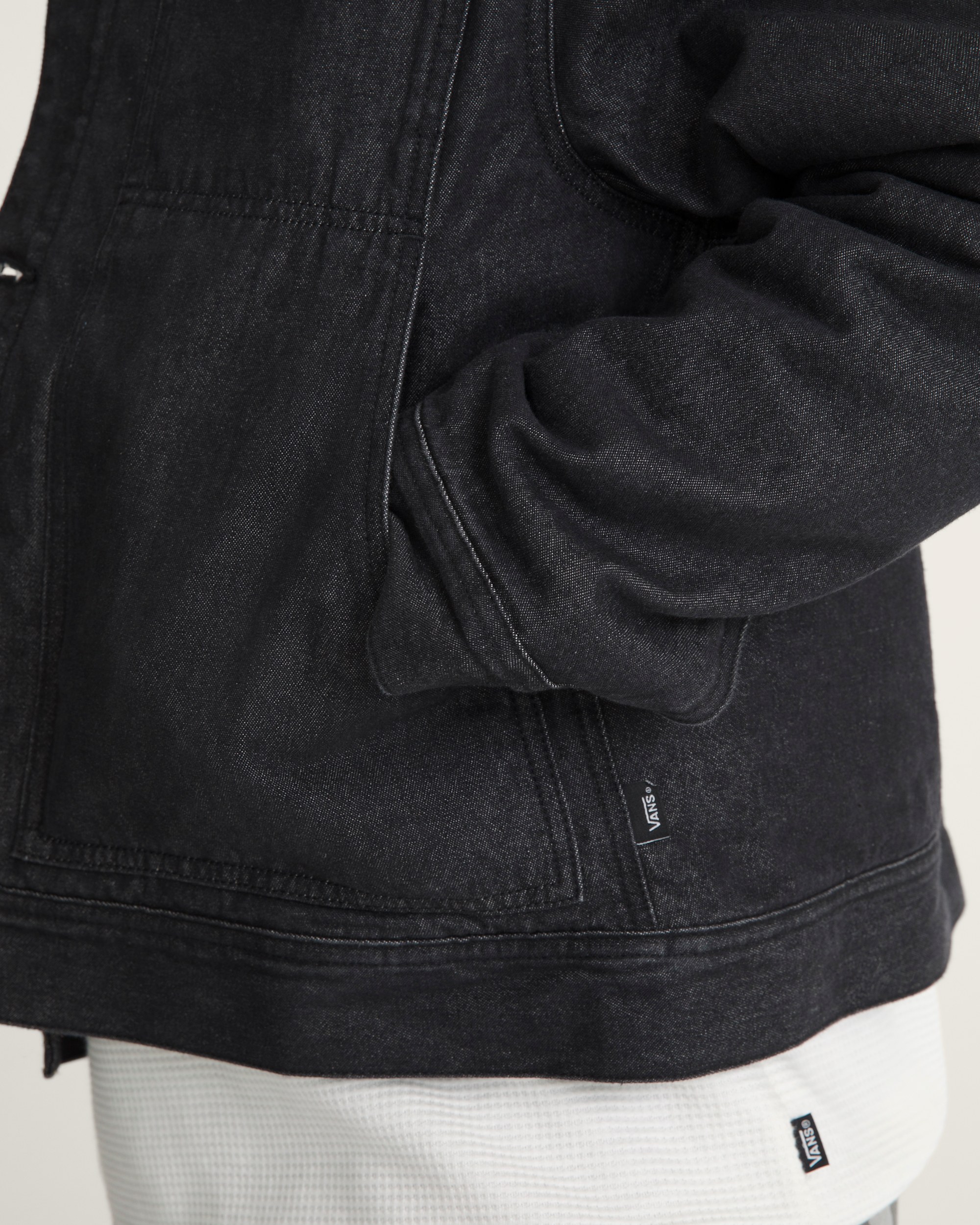 Premium Mcavoy Lined Trucker Jacket VANS Rinse Black ALT3