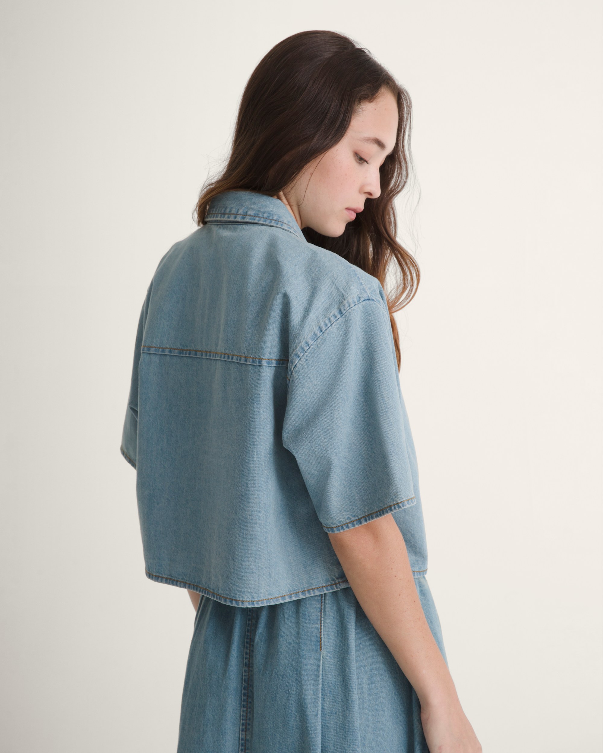 Wren Denim Button Up Shirt VANS Stonewash Blue ALT1