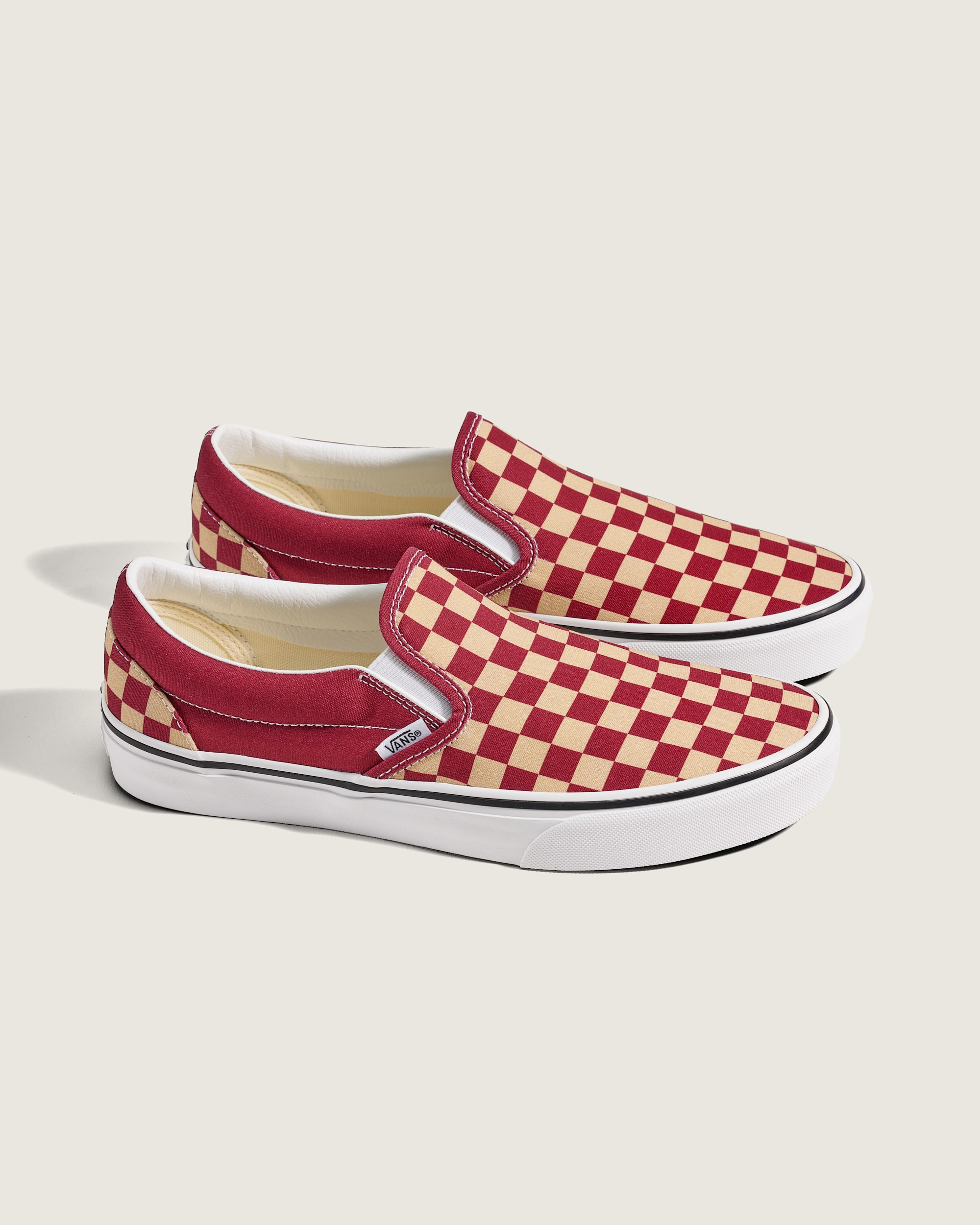 Game Day Classic SlipOn Checkerboard Shoe VANS Checkerboard Burgundy Red  Gold ALT1