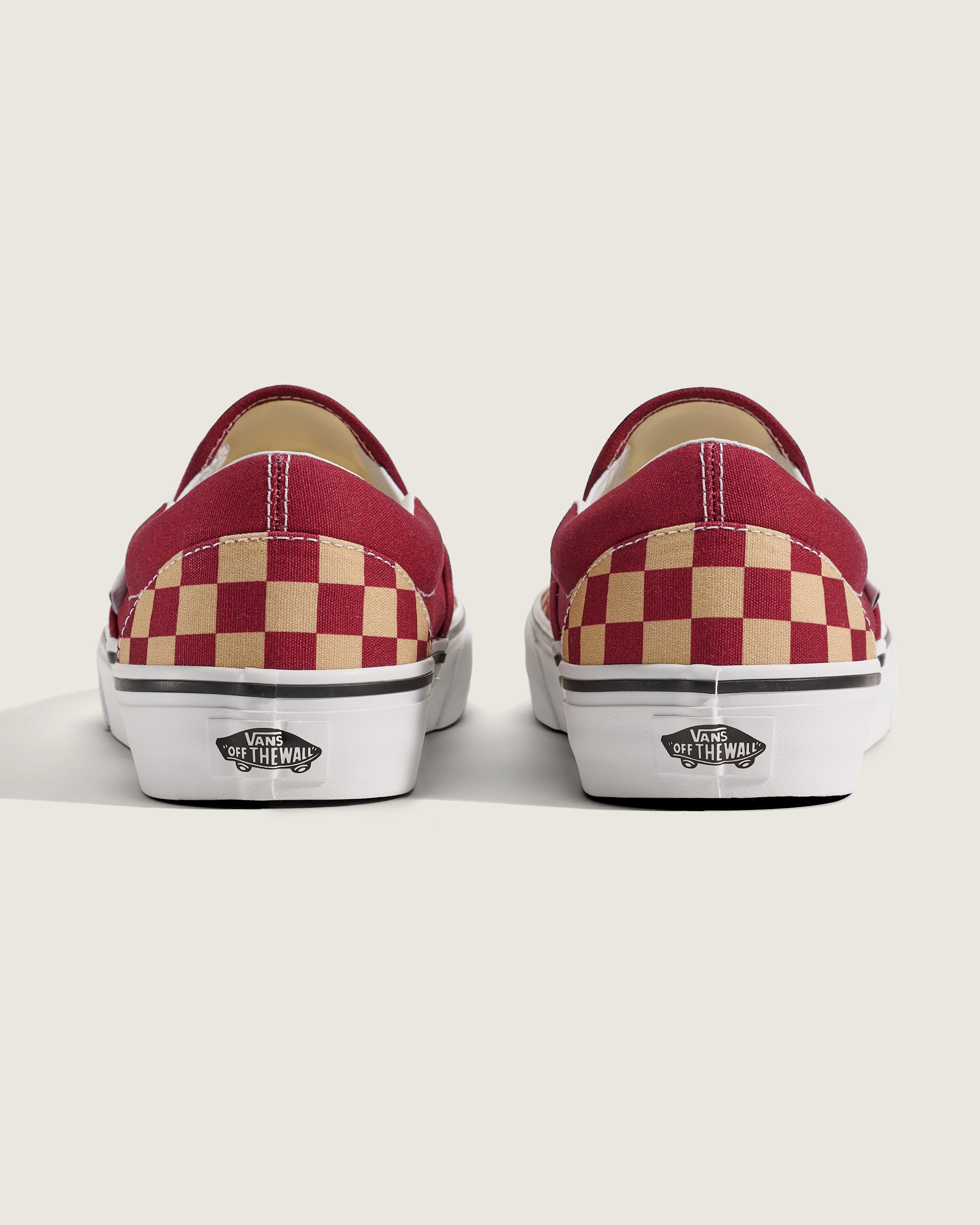 Game Day Classic SlipOn Checkerboard Shoe VANS Checkerboard Burgundy Red  Gold ALT3