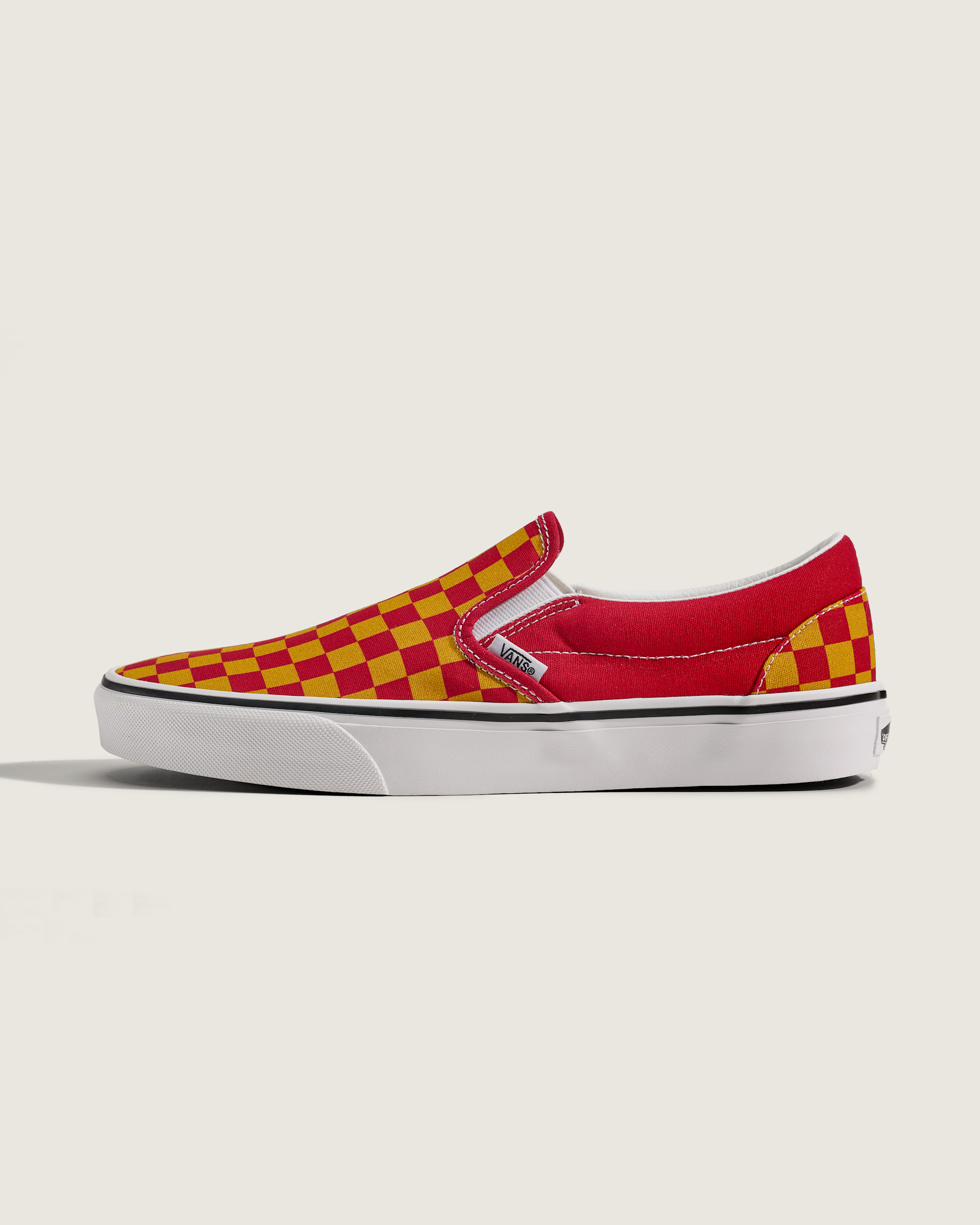 Game Day Classic SlipOn Checkerboard Shoe VANS Checkerboard Red  Gold HERO