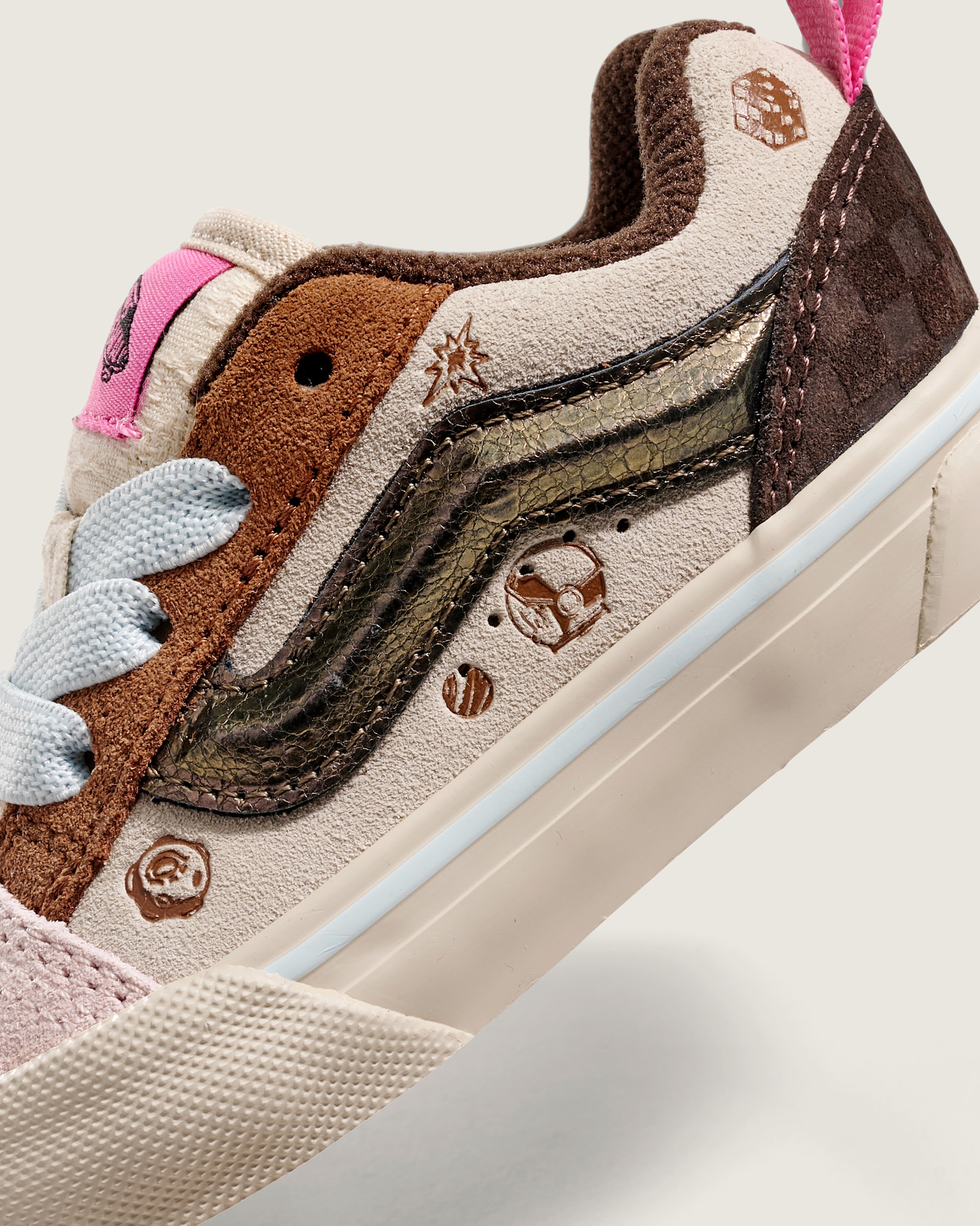VANS x SPACE MOLLY Toddler Knu Skool Shoe in Space Molly Oatmeal