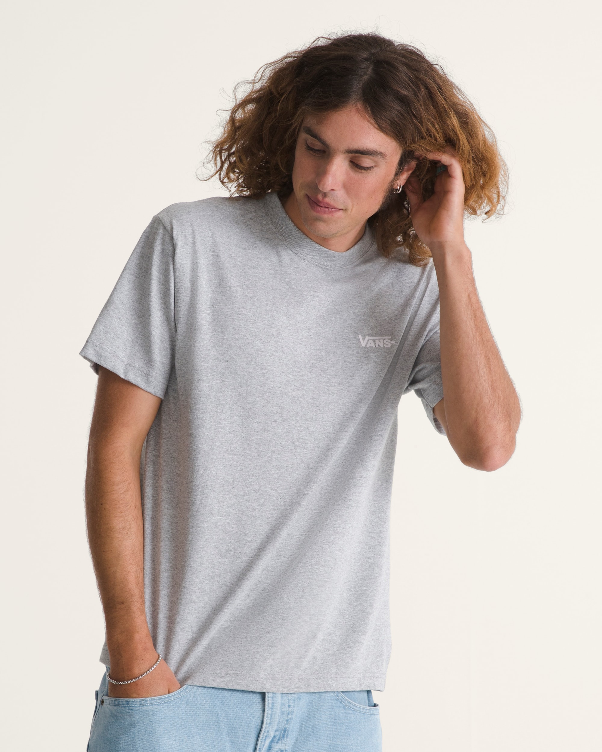 New Left Chest TShirt VANS Athletic Heather Grey ALT2