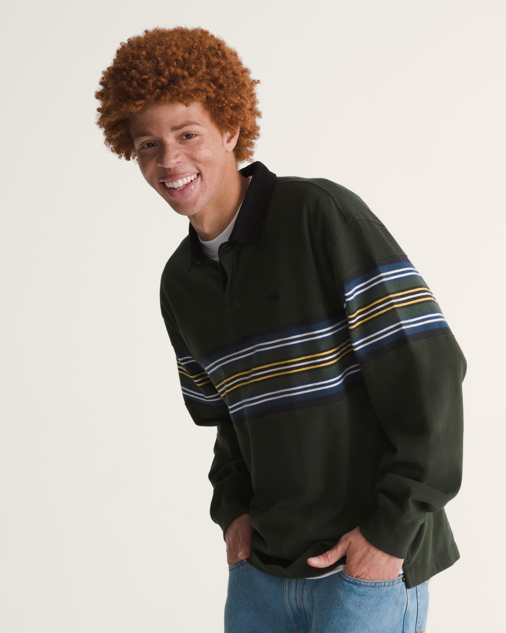 Surge Rugby Long Sleeve Shirt VANS Dried Kelp Green ALT2