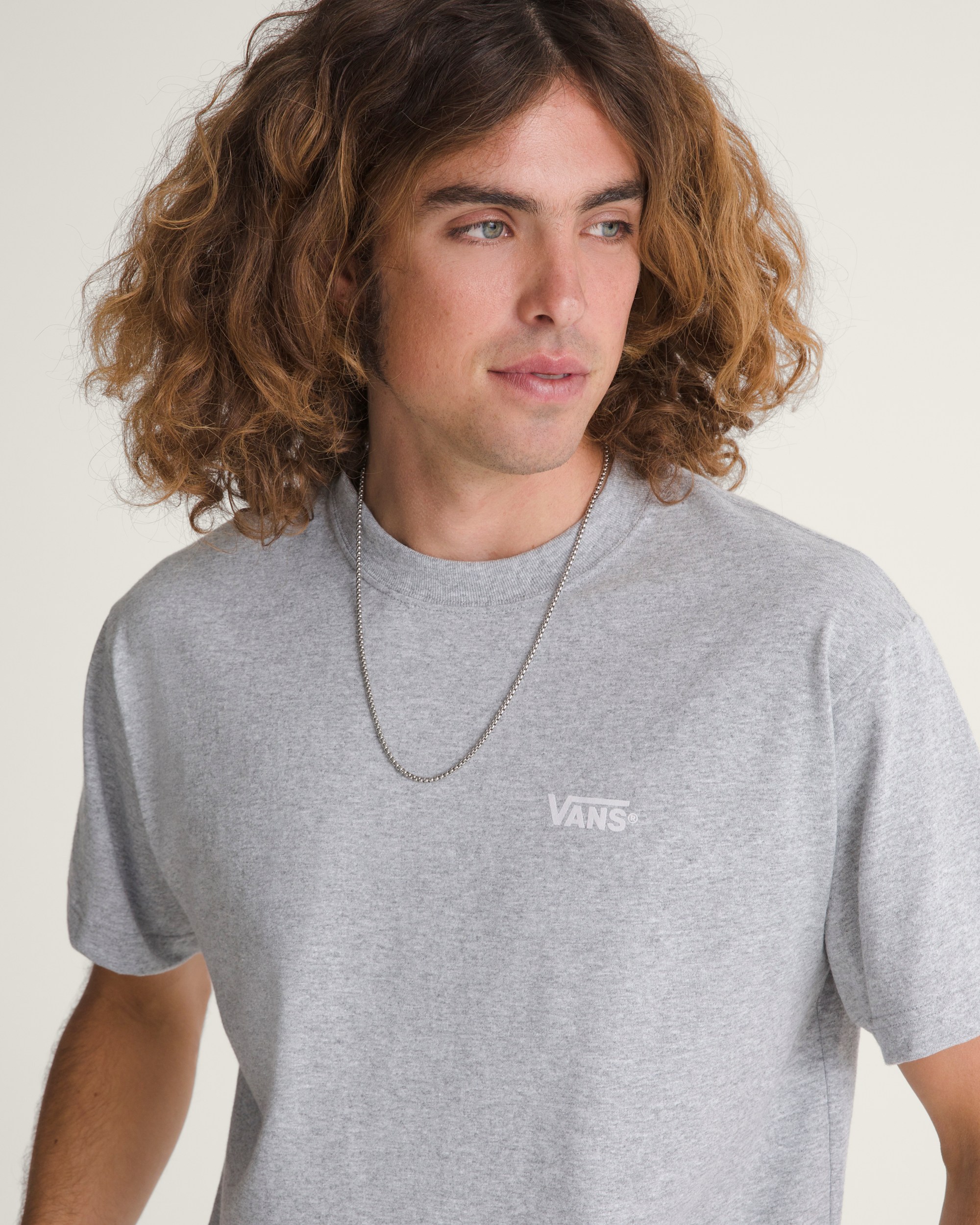 New Left Chest TShirt VANS Athletic Heather Grey ALT4