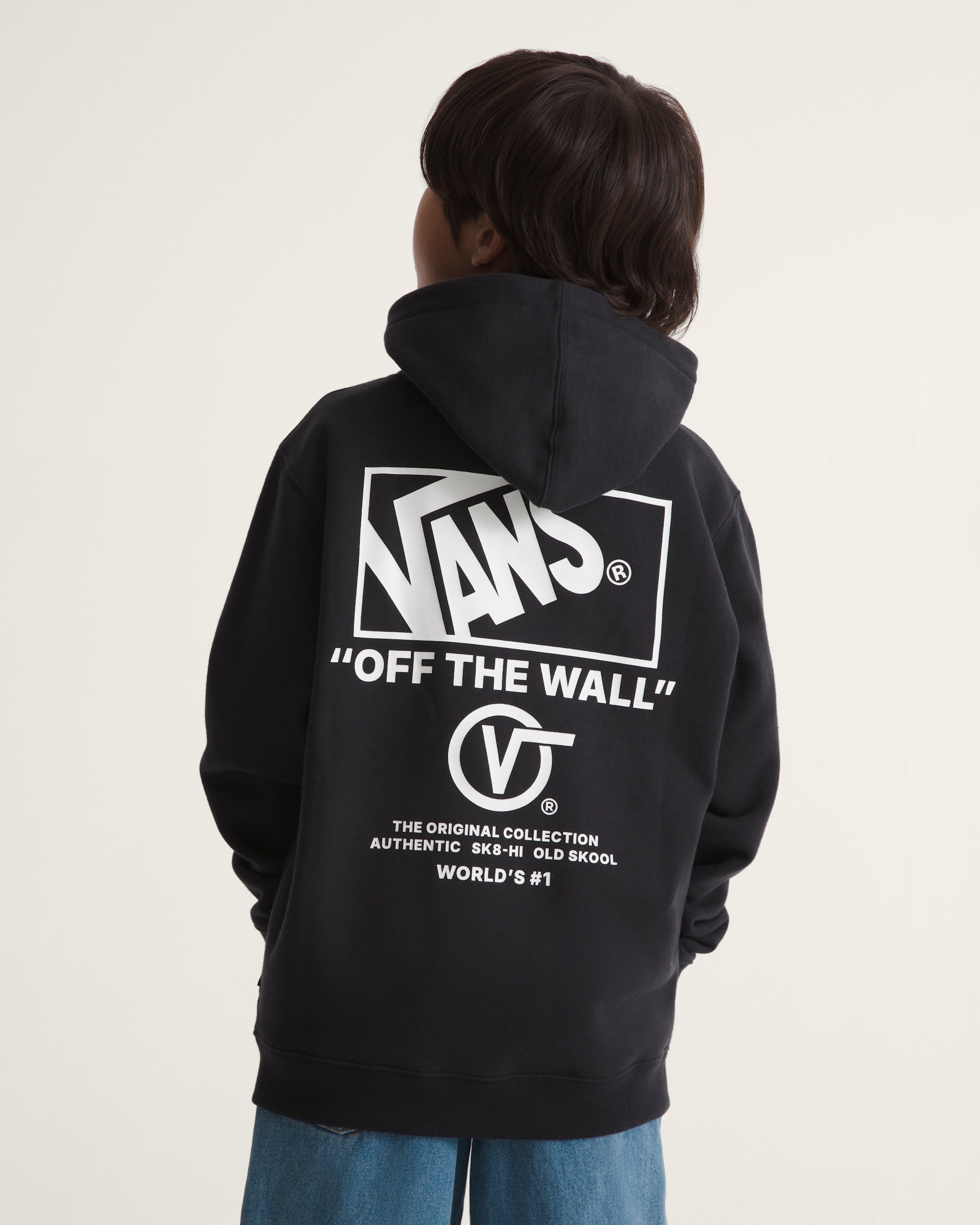 Kids Stacked Hi Pullover Hoodie VANS Black  White ALT3