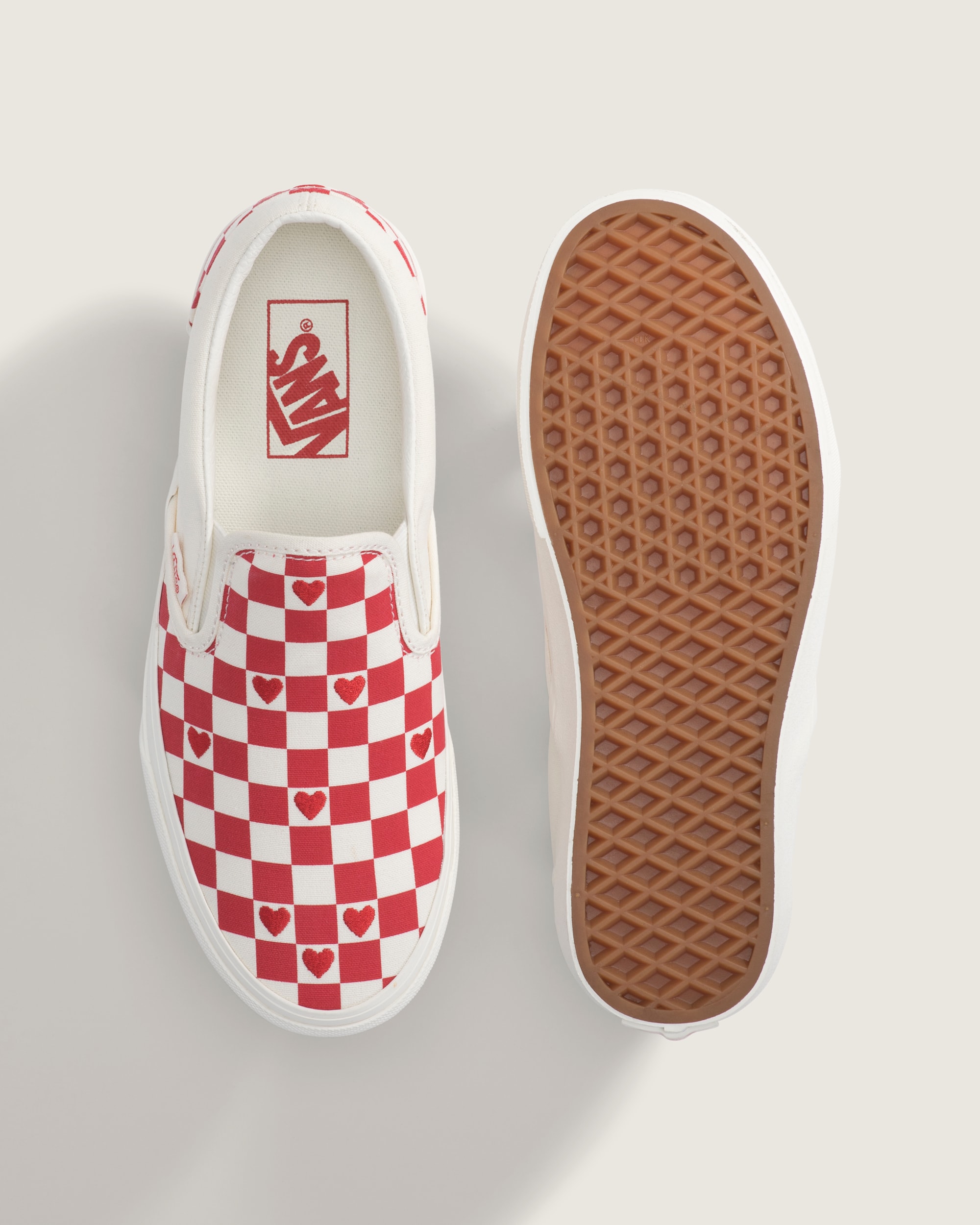 Classic SlipOn Checkerboard Shoe VANS Checkerboard Racing Red ALT2