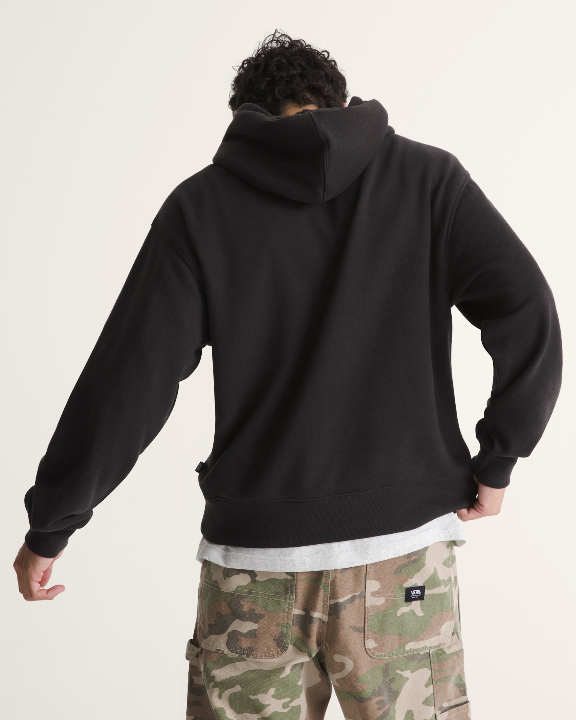 Stretch Logo Pullover Hoodie VANS Black  White ALT3