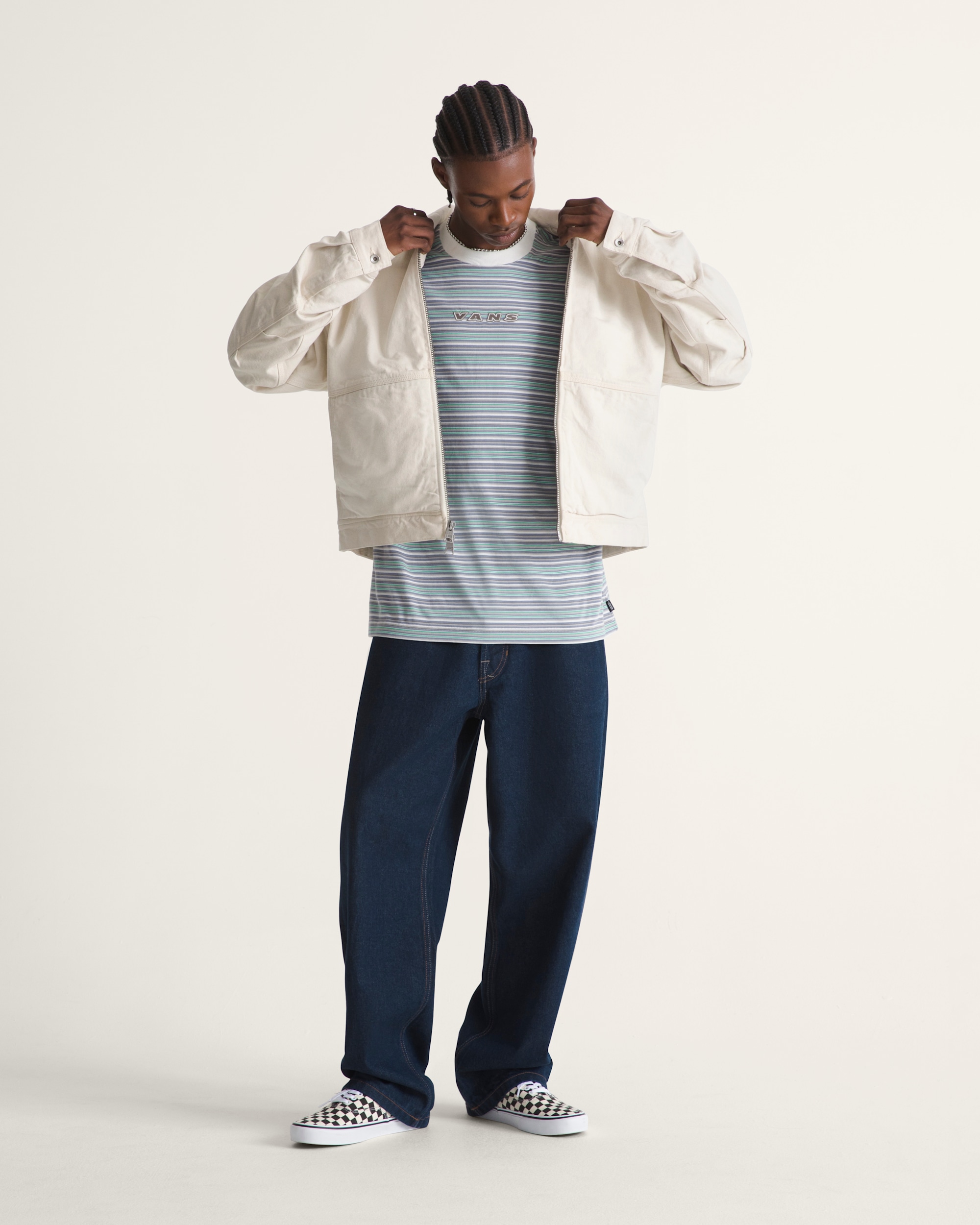 Premium Denim Station Jacket in Natural Seed Beige | Vans