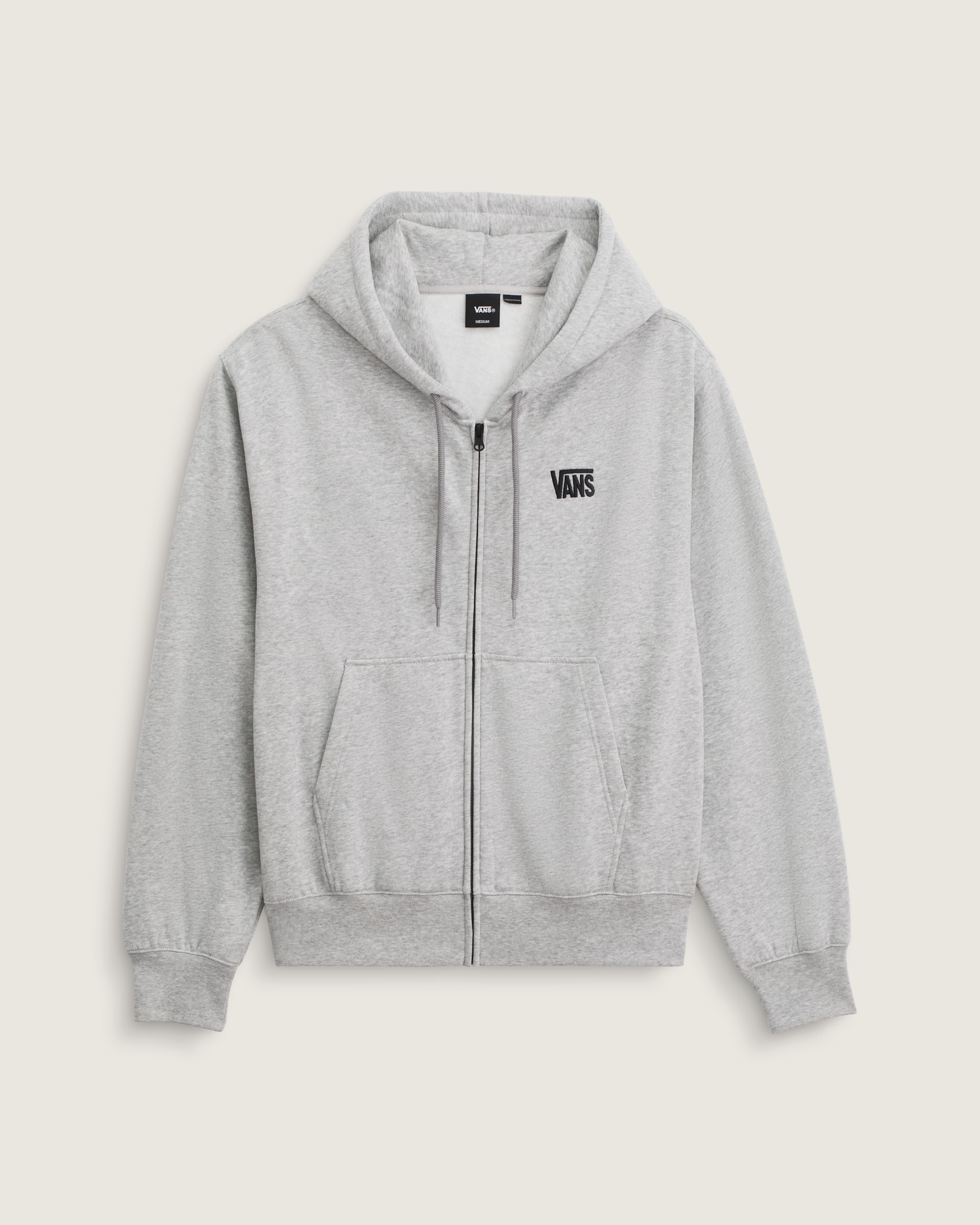 Stretch Logo Zip Hoodie in Cement Heather Grey | Vans