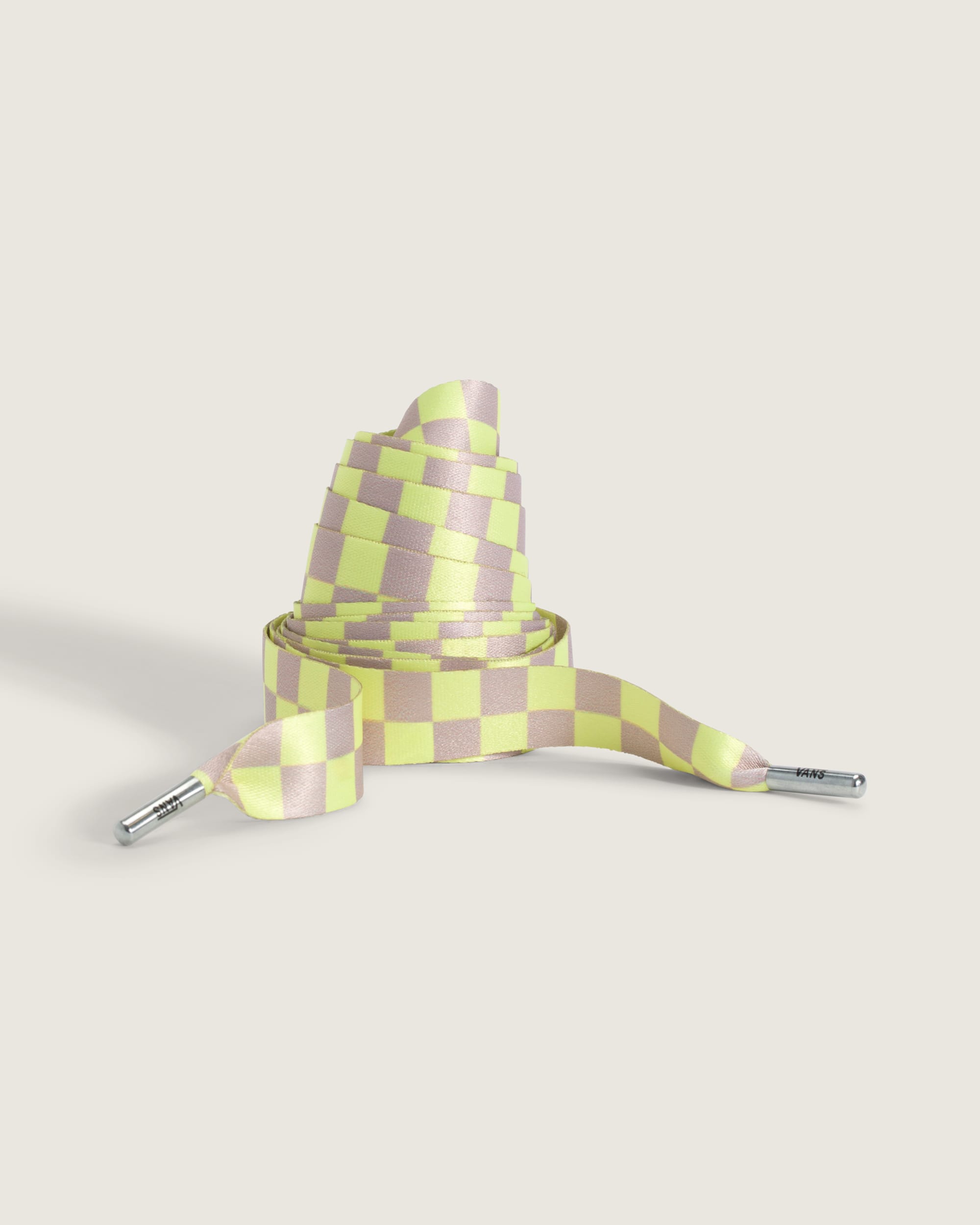 Waffle Shop Checker Shoelace VANS Yellow  Beige HERO