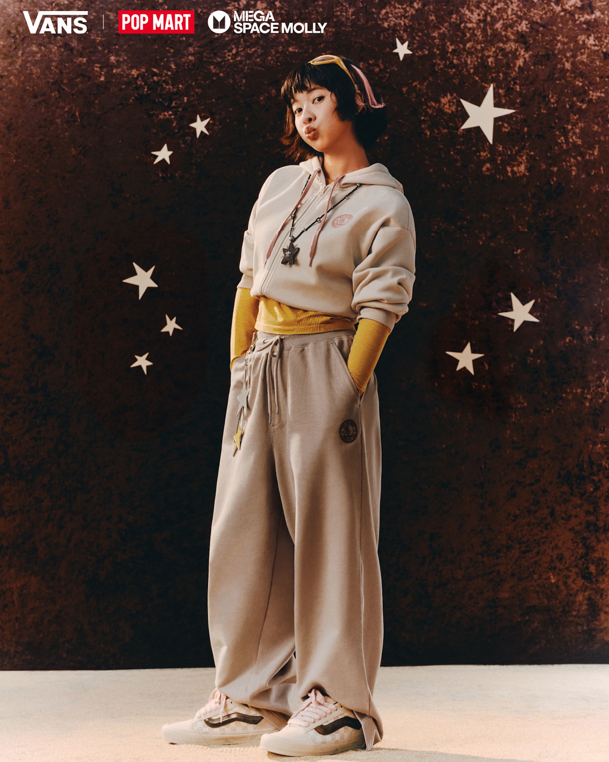 VANS x SPACE MOLLY Knu Skool Shoe VANS Space Molly Oatmeal Beige  Sepia Rose Pink ALT5