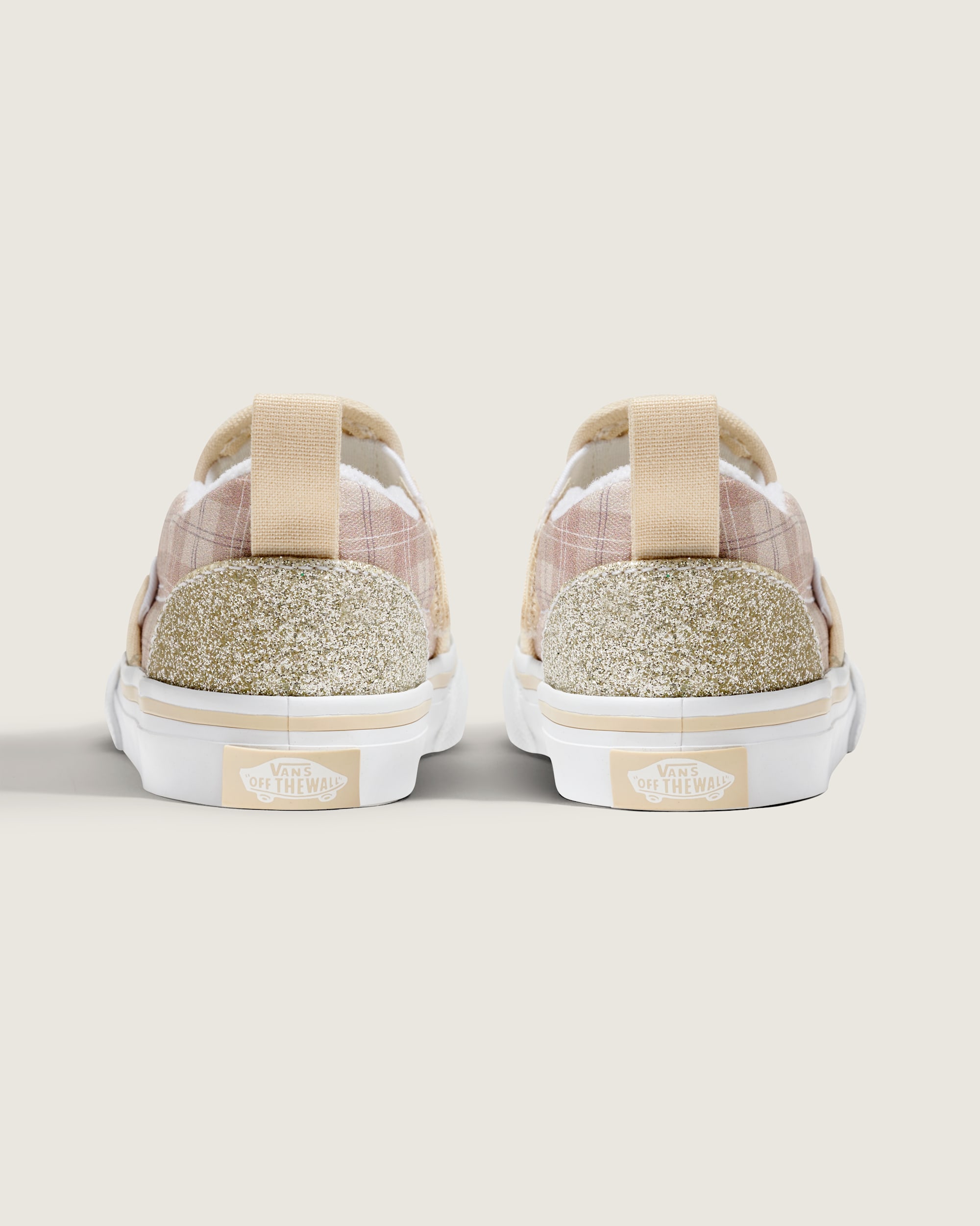 Toddler Classic SlipOn V Shoe VANS Glitter Plaid Incense Brown ALT3