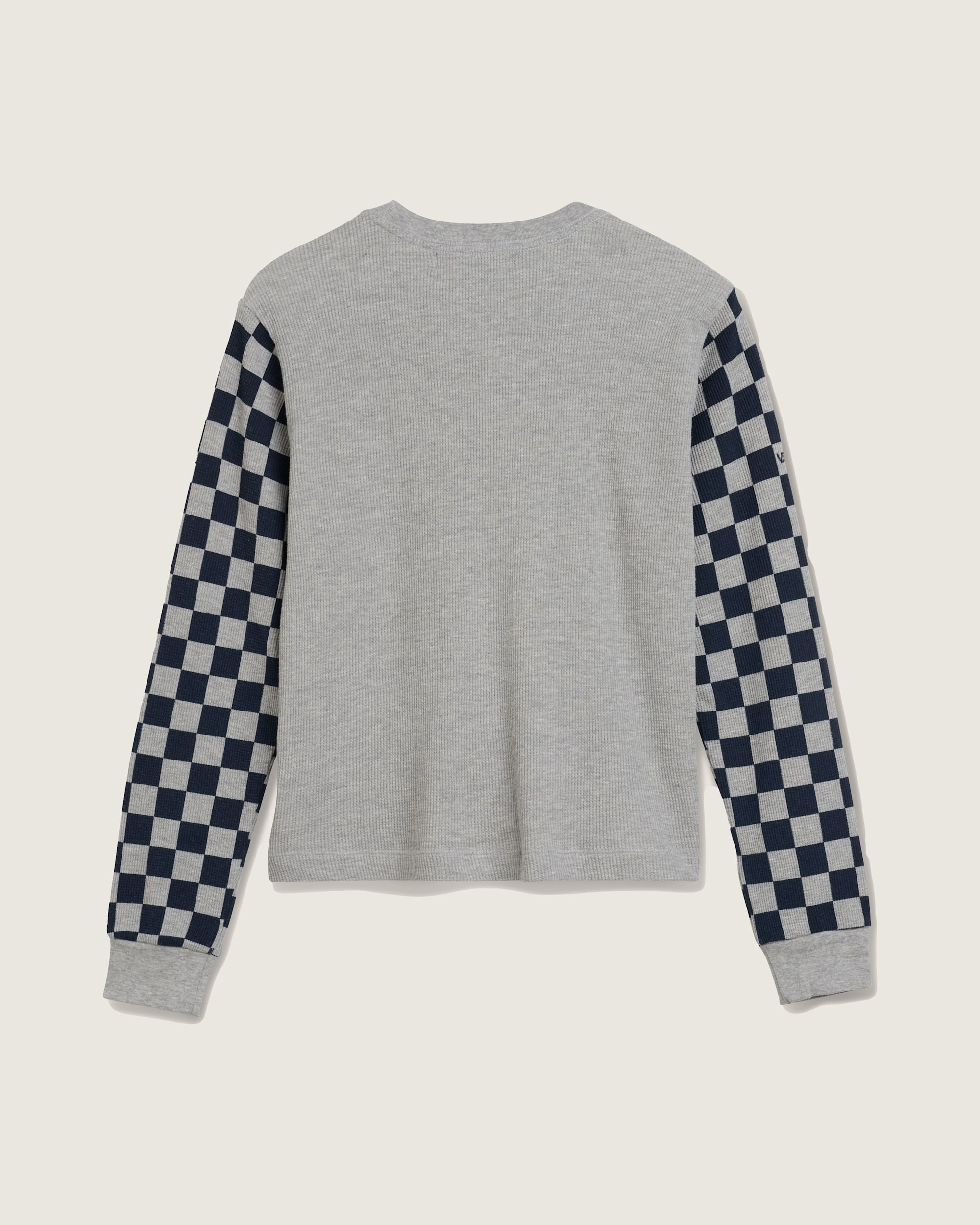 Checkerboard Long Sleeve Shirt VANS Heather Grey  Navy Blue ALT1