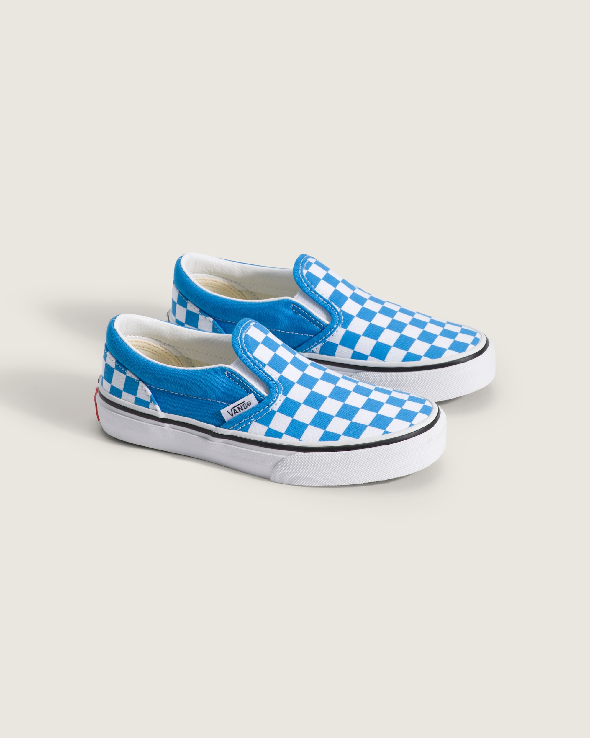Little Kids Classic SlipOn Checkerboard Shoe VANS Checkerboard Bright Azure Blue ALT1