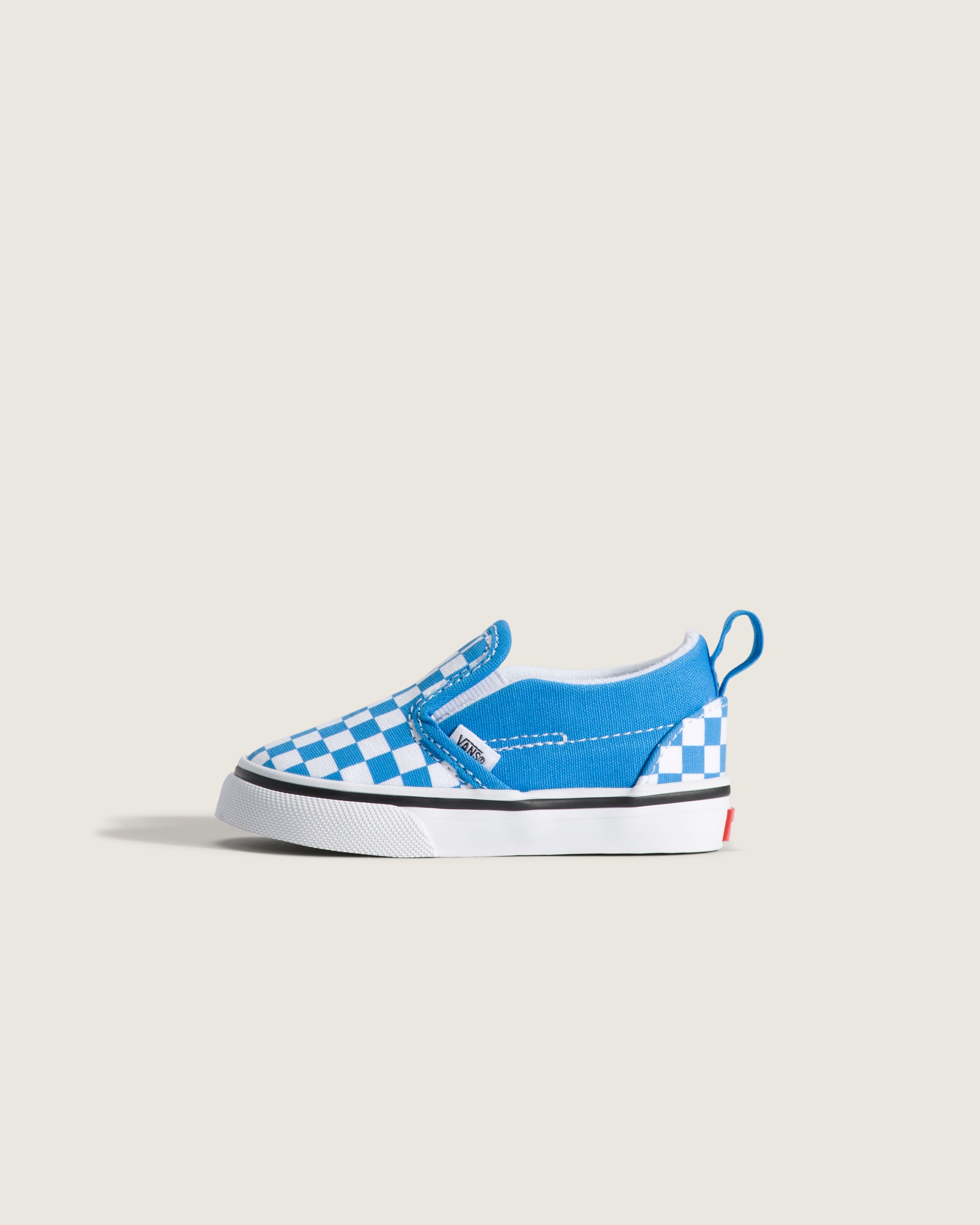 Toddler Classic SlipOn V Checkerboard Shoe VANS Checkerboard Bright Azure Blue HERO