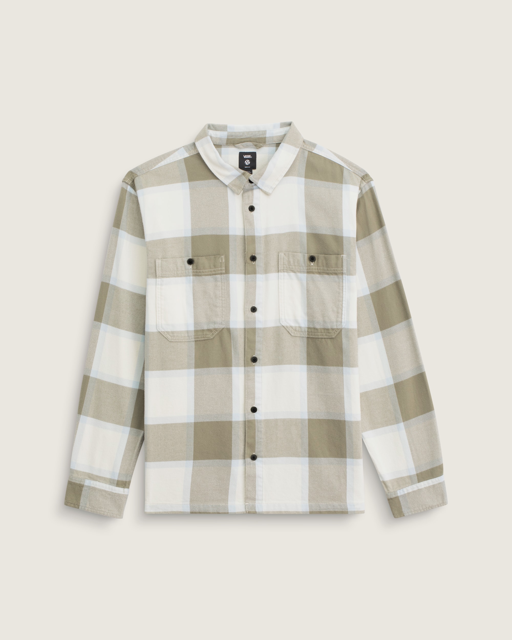 Larkspur Flannel Shirt VANS Turtledove White HERO