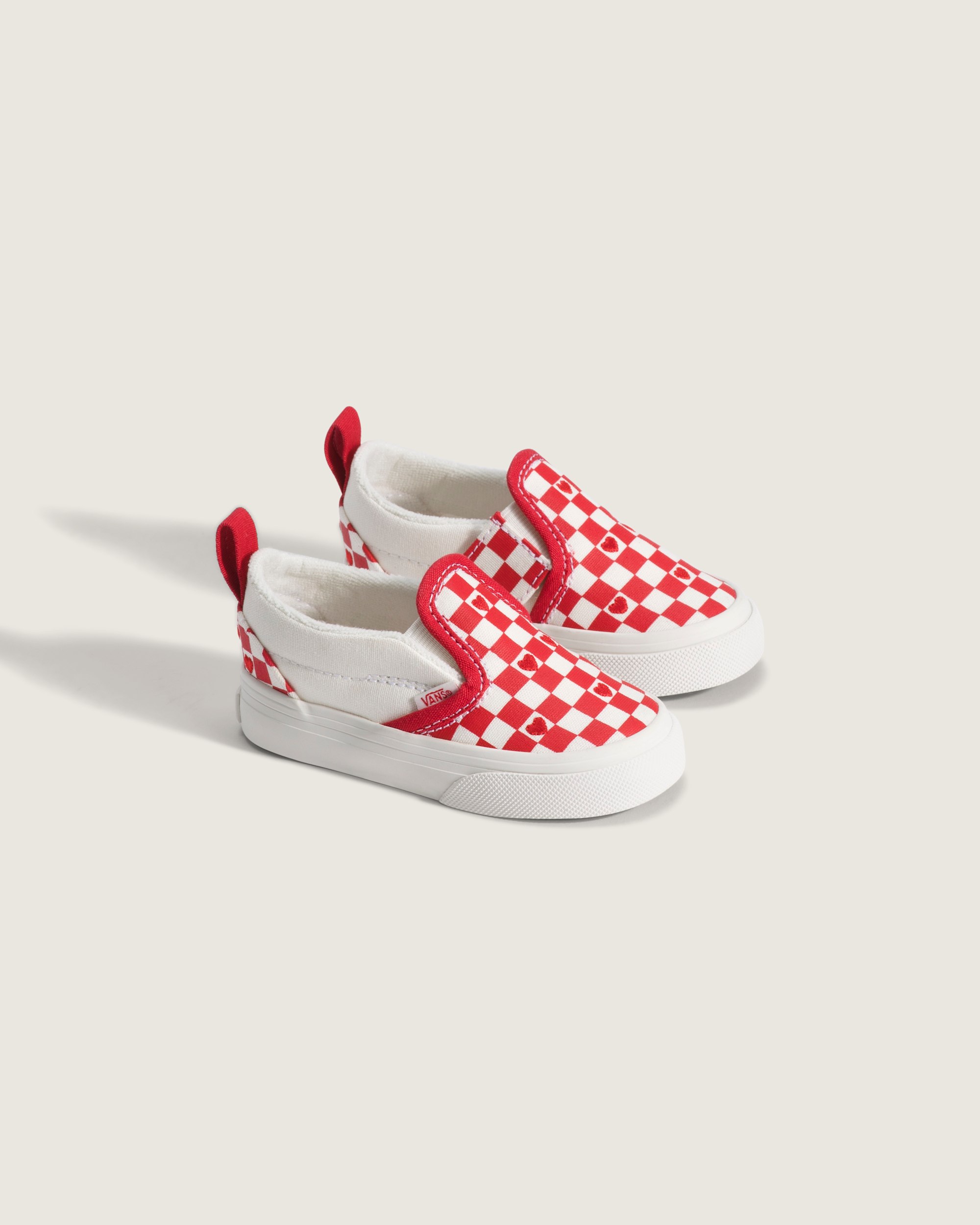 Toddler Classic SlipOn V Checkerboard Shoe VANS Checkerboard Racing Red  True White ALT1