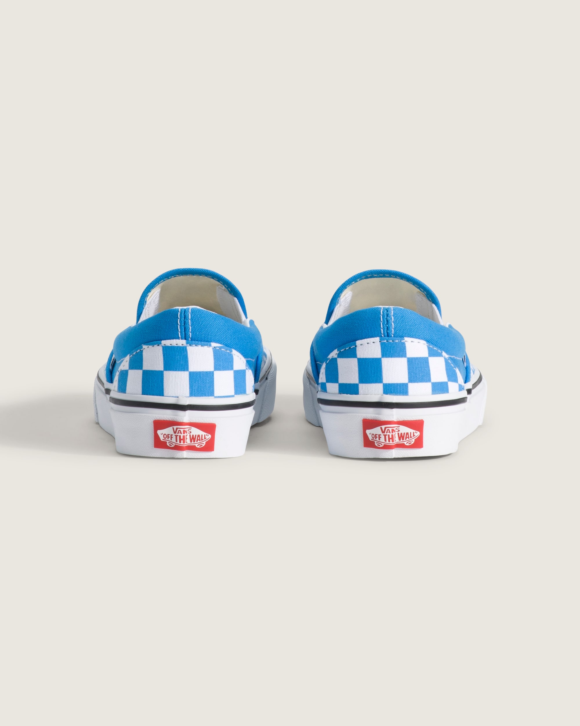 Big Kids Classic SlipOn Checkerboard Shoe VANS Checkerboard Bright Azure Blue ALT3