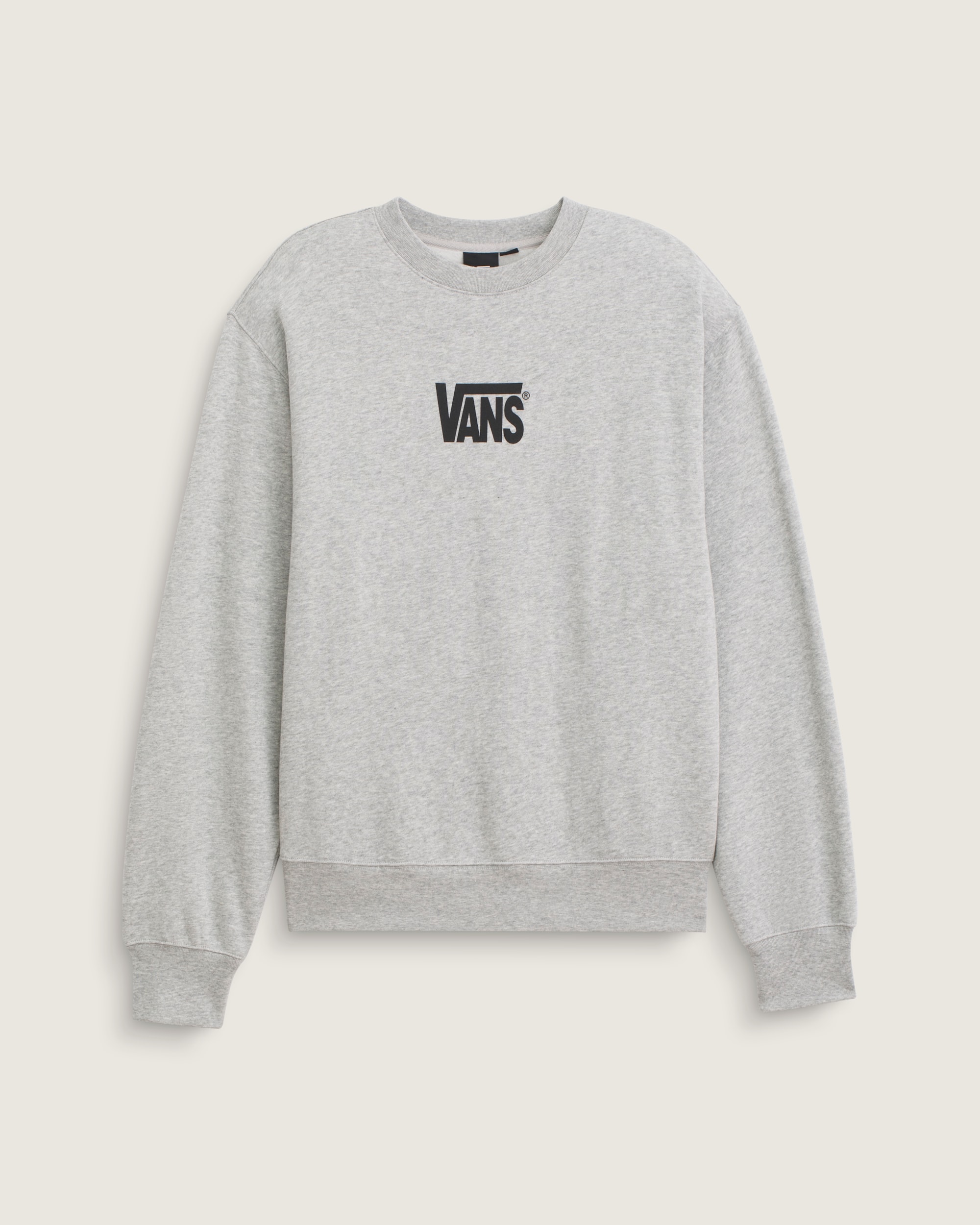 Stretch Logo Crew Sweatshirt VANS Cement Heather Grey HERO