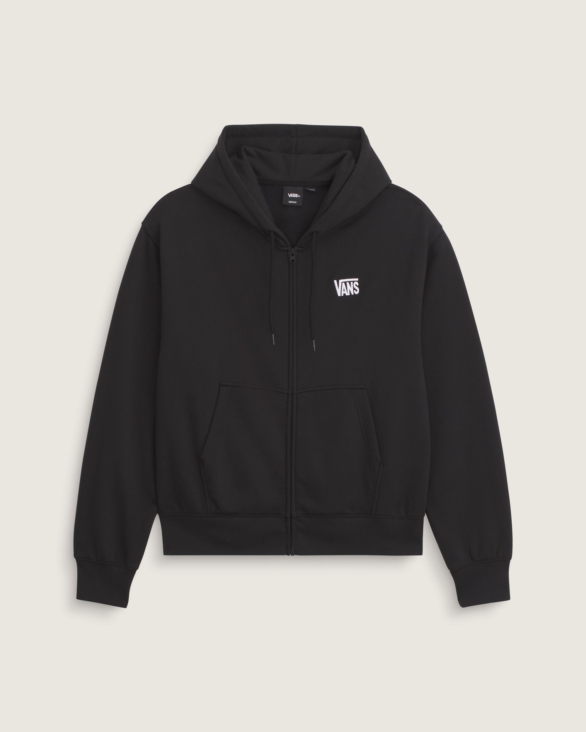 Stretch Logo Zip Hoodie VANS Black  White HERO
