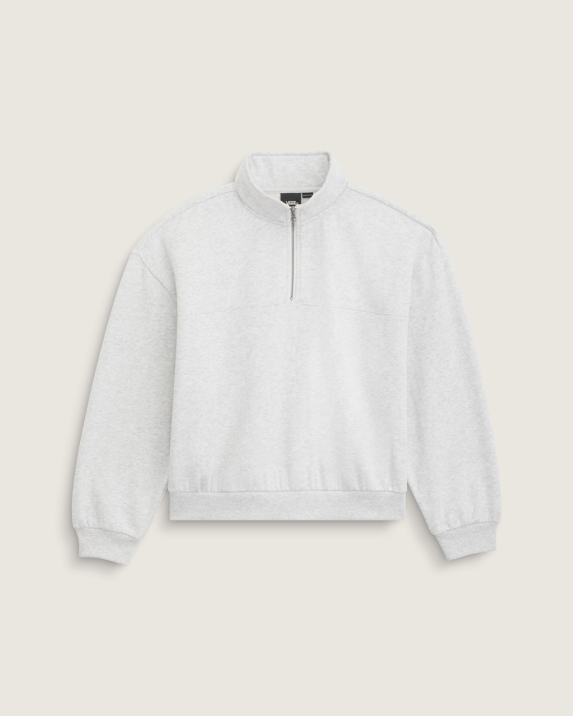 Script Logo Mock Neck Sweatshirt VANS White Heather HERO