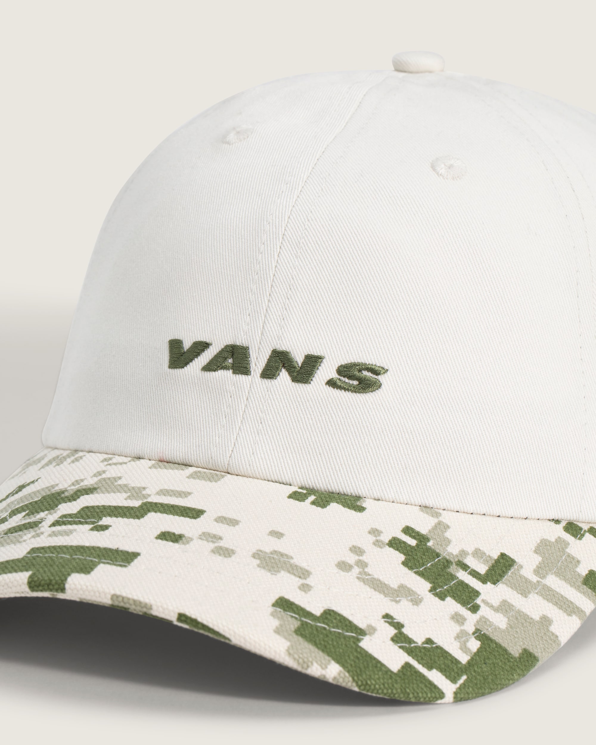 Check Side Jockey Hat VANS Neutral Olive Green  Marshmallow White ALT1