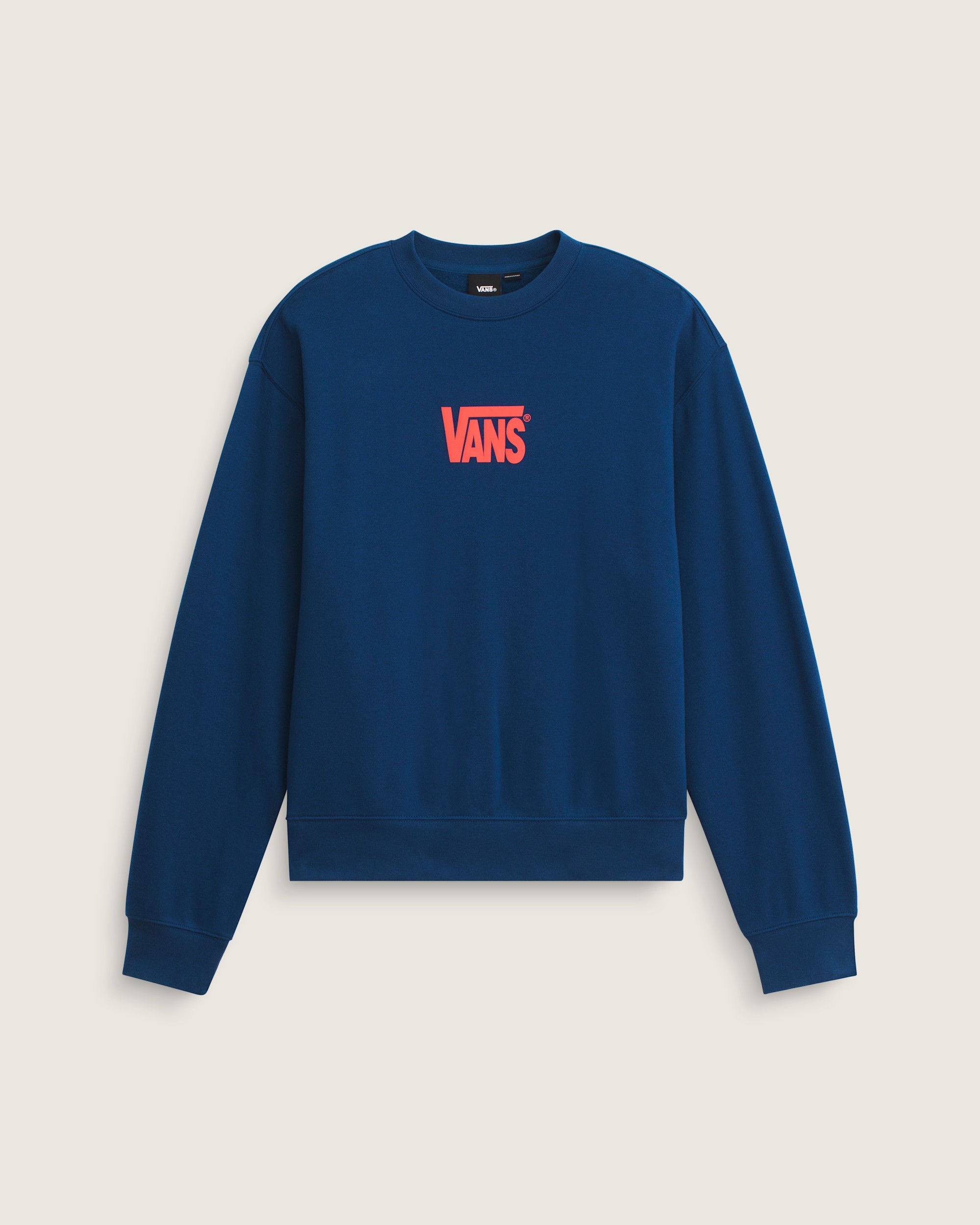 Stretch Logo Crew Sweatshirt VANS Deep Indig Blue  Flame Red HERO