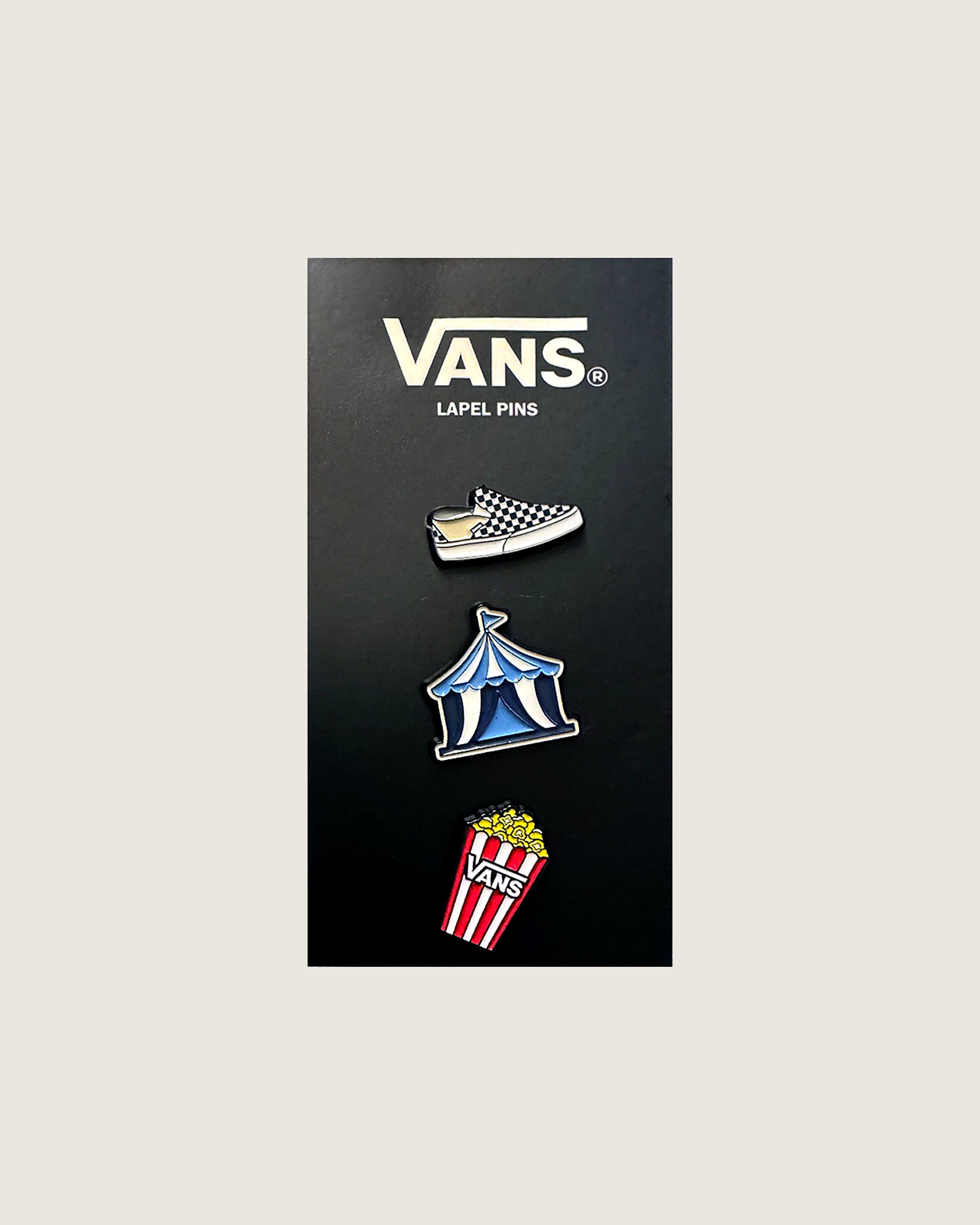 Waffle Shop Off The Wall Circus Lapel Pin Set VANS Blue  Red HERO