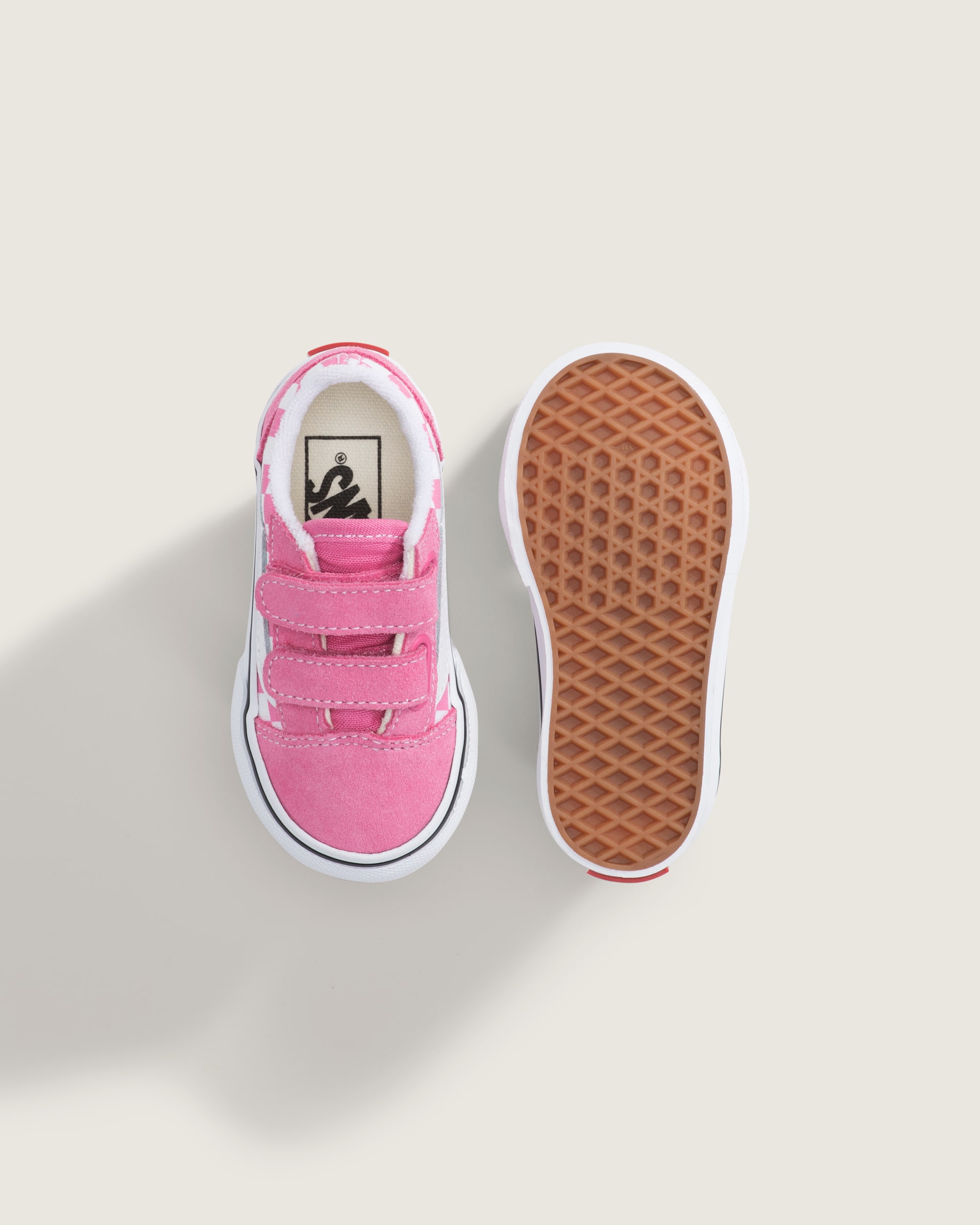 Toddler Old Skool V Checkerboard Shoe VANS Checkerboard Fizz Pink ALT2