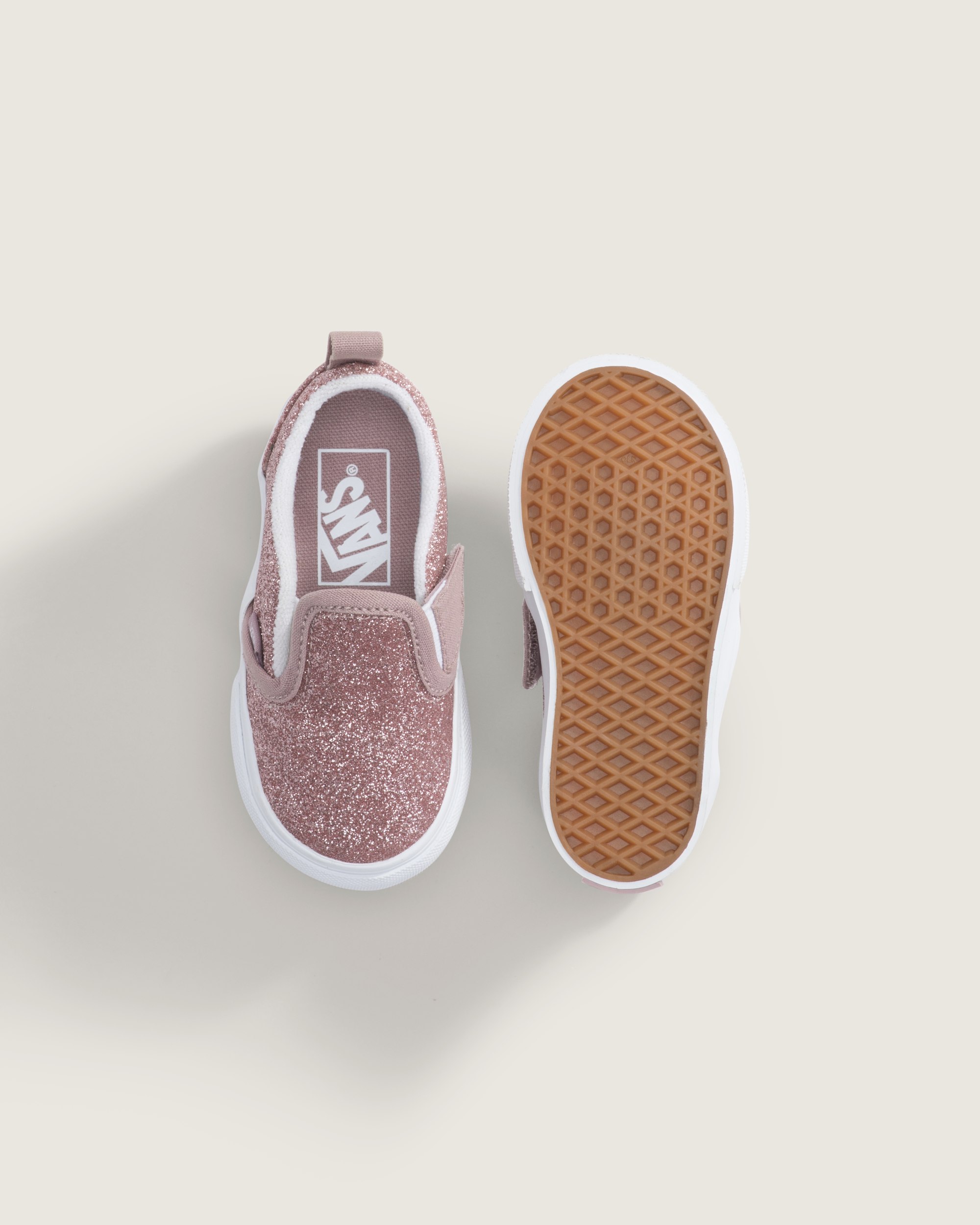 Toddler Classic SlipOn V Shoe VANS Glitter Rose Gold Pink ALT2