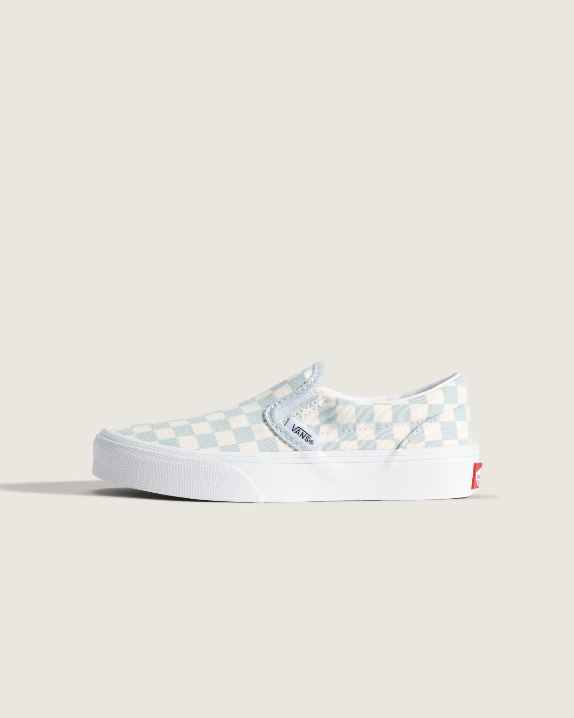 Little Kids Classic SlipOn Checkerboard Shoe VANS Checkerboard Dawn Mist Blue HERO